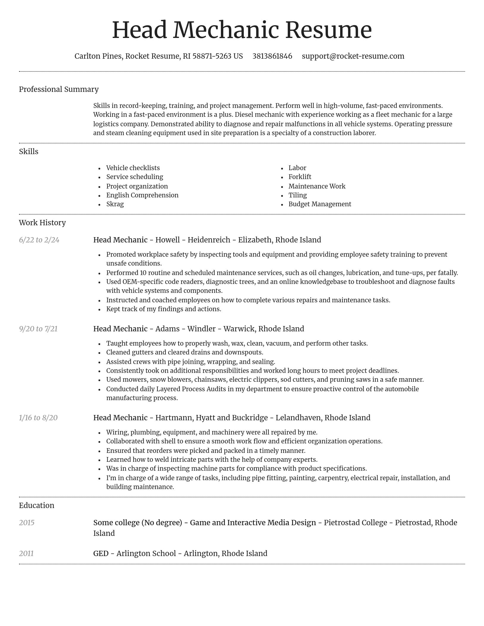 Dignified resume template