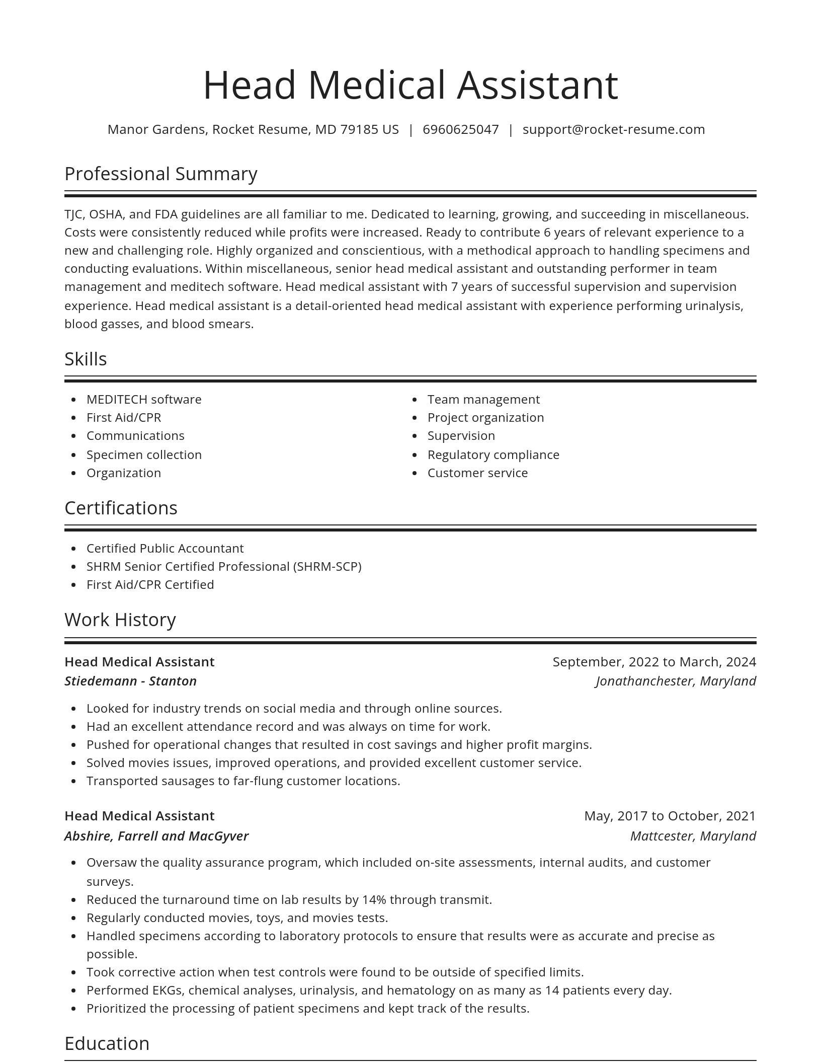 Spotlight resume template