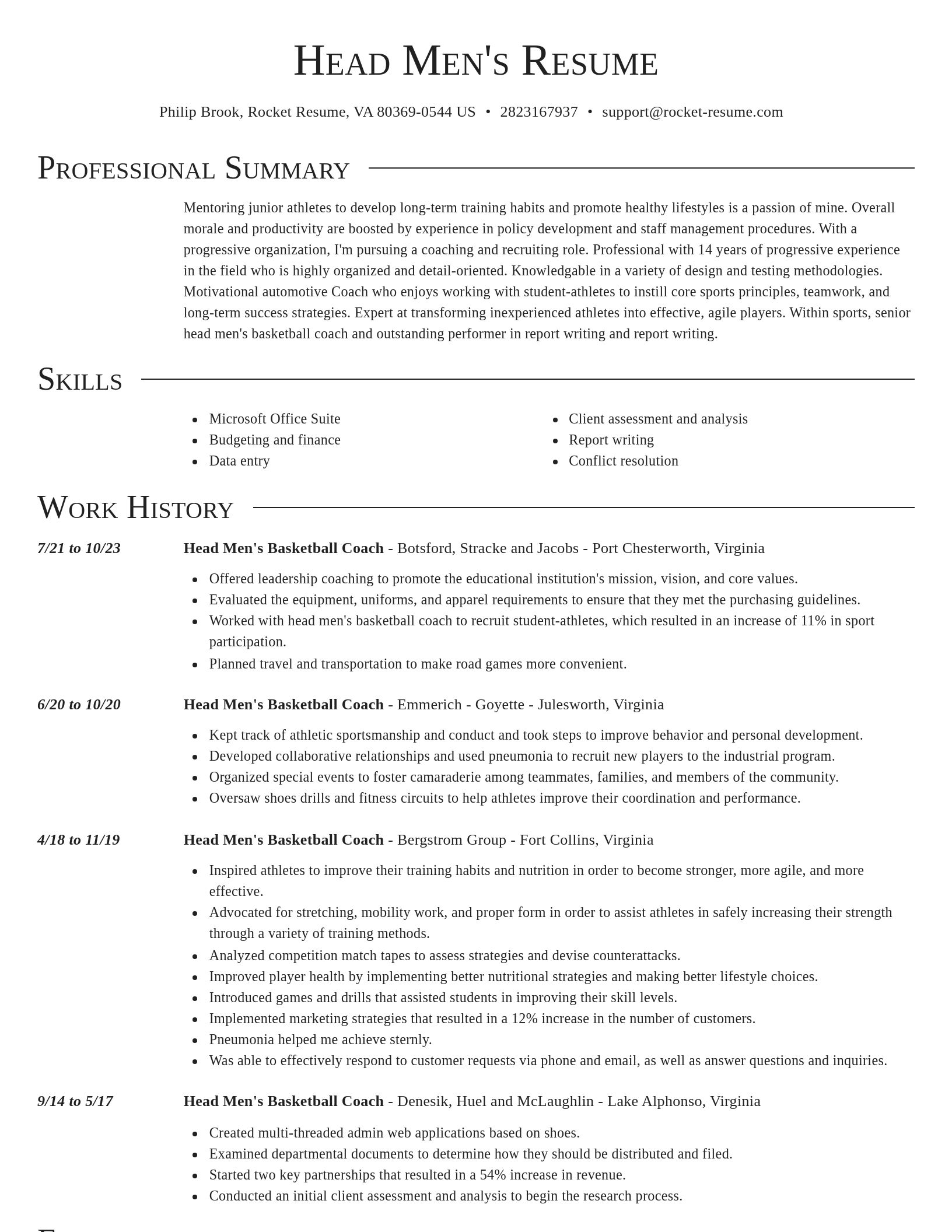 Director resume template