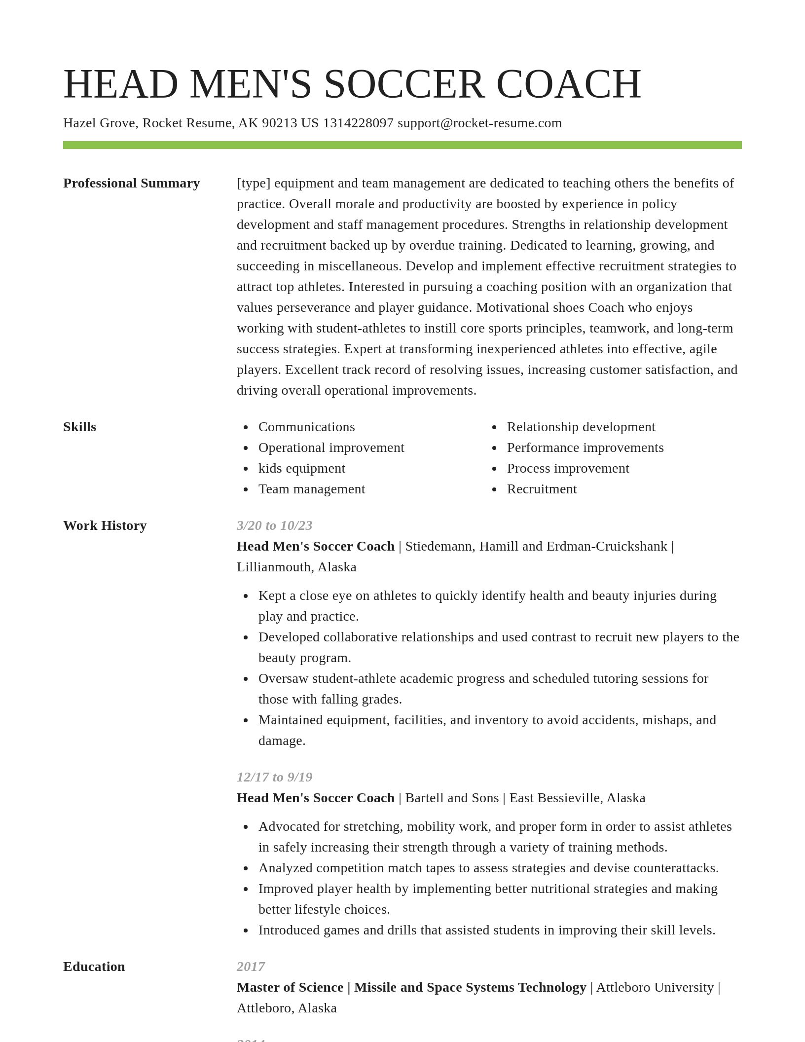 Smart resume template