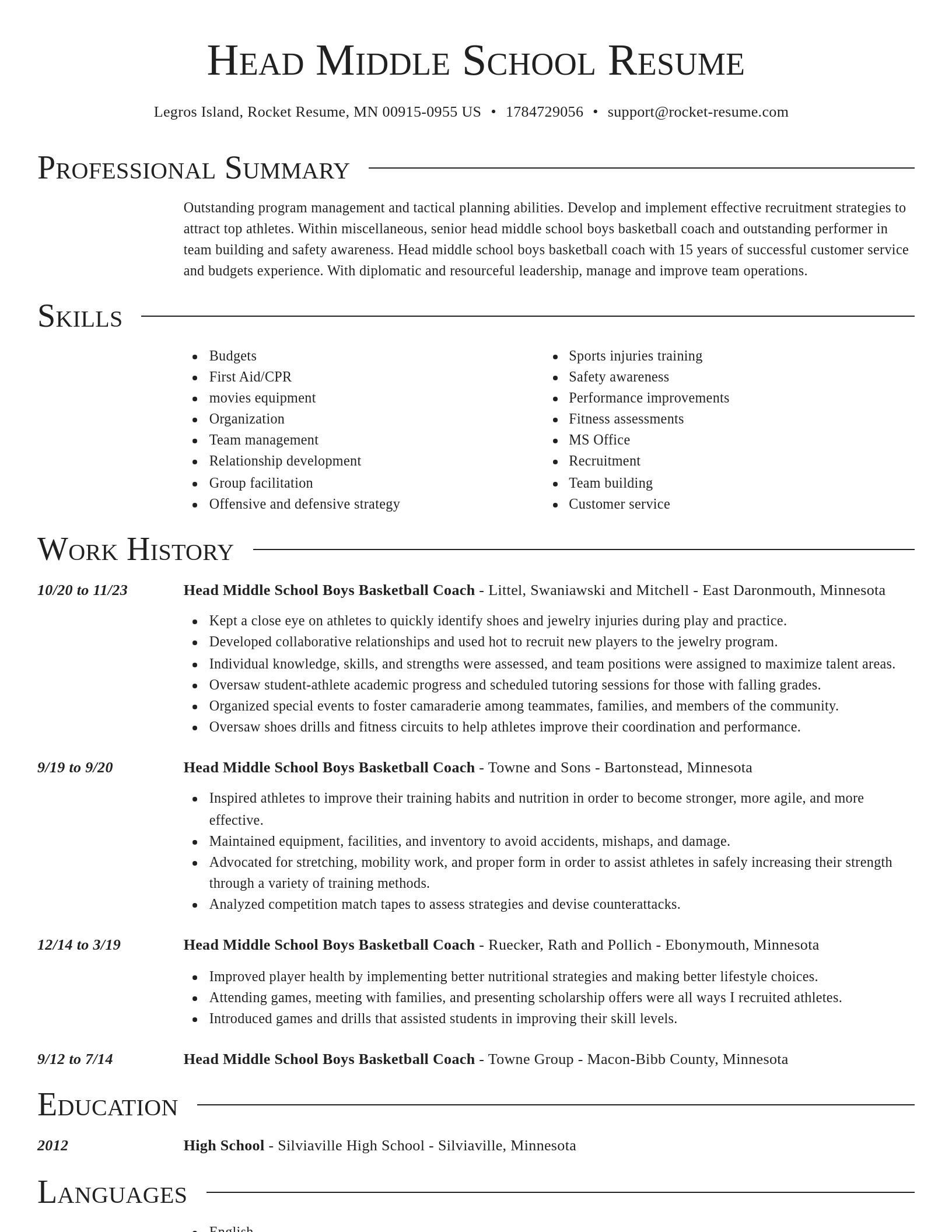 Director resume template