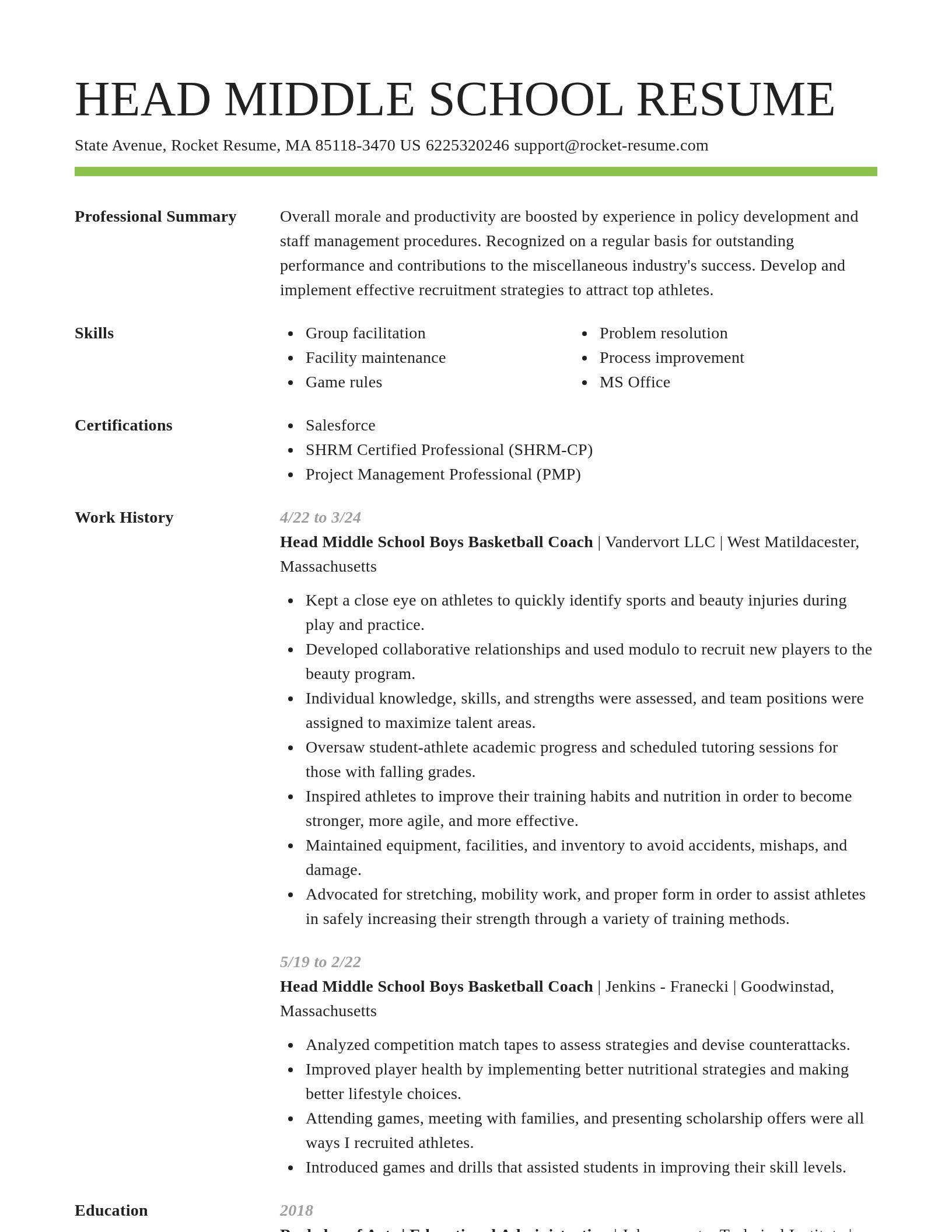 Smart resume template