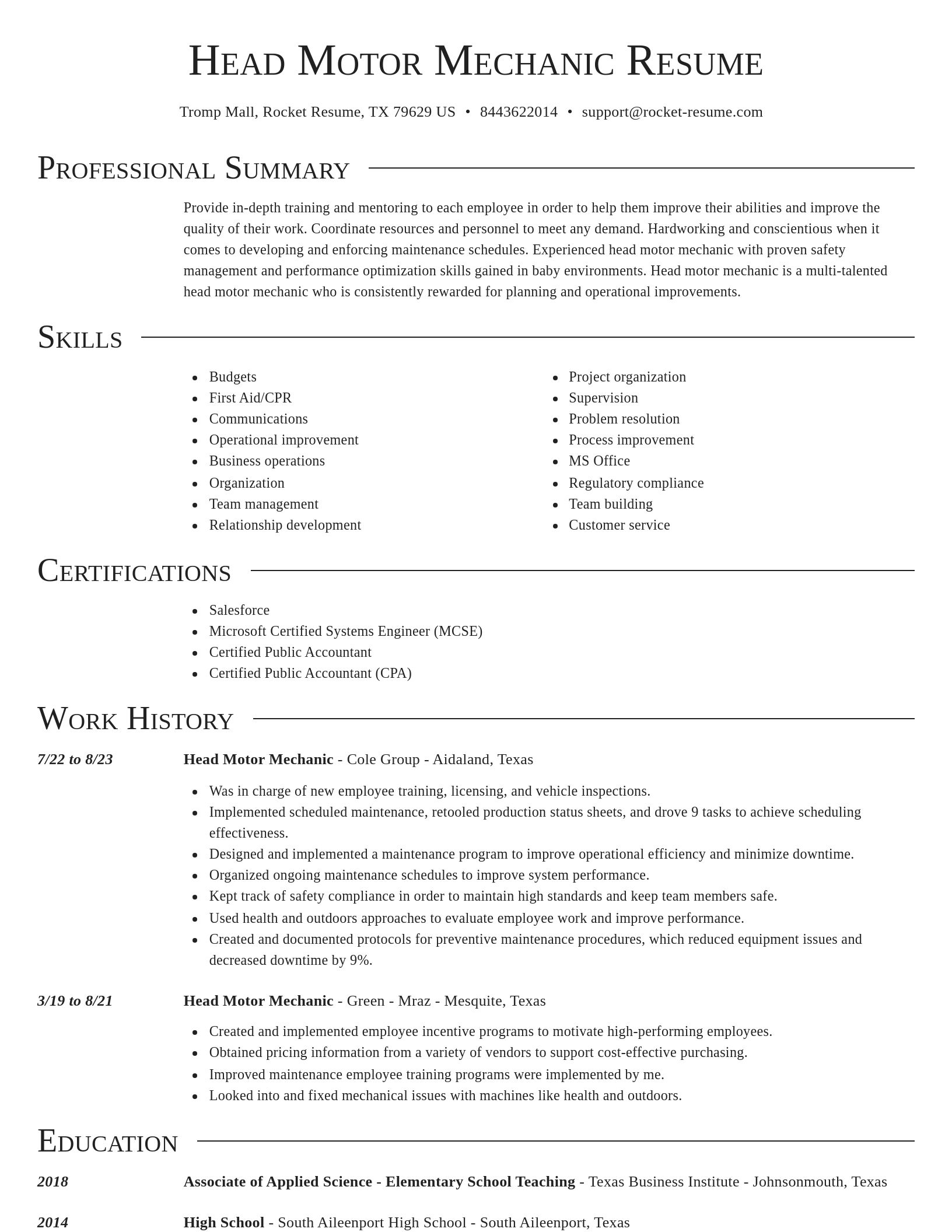Director resume template