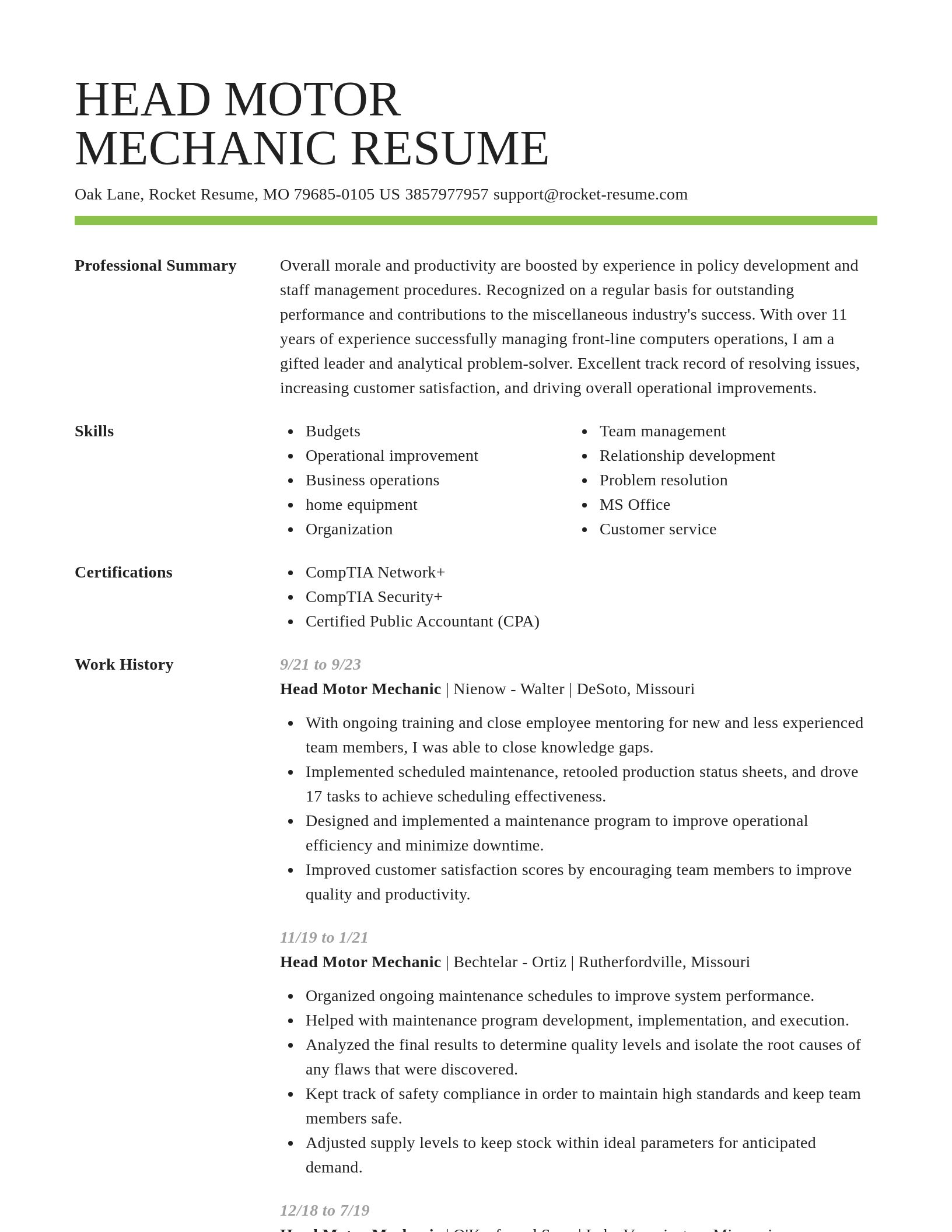 Smart resume template