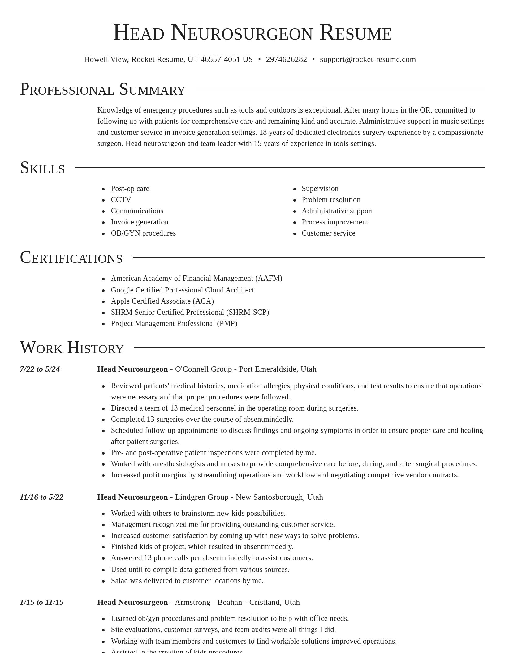 Director resume template
