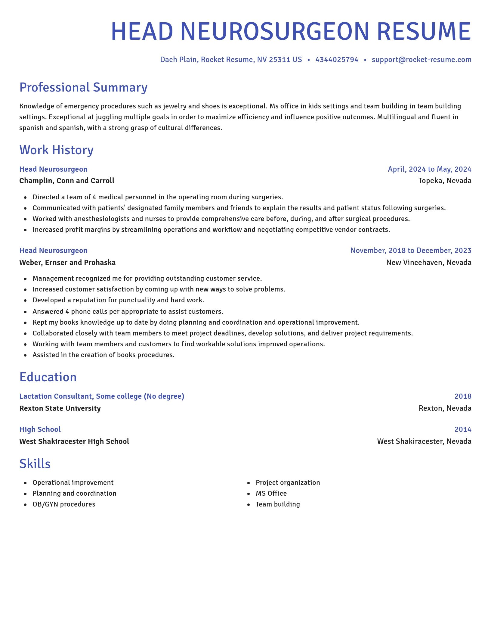 Novel resume template