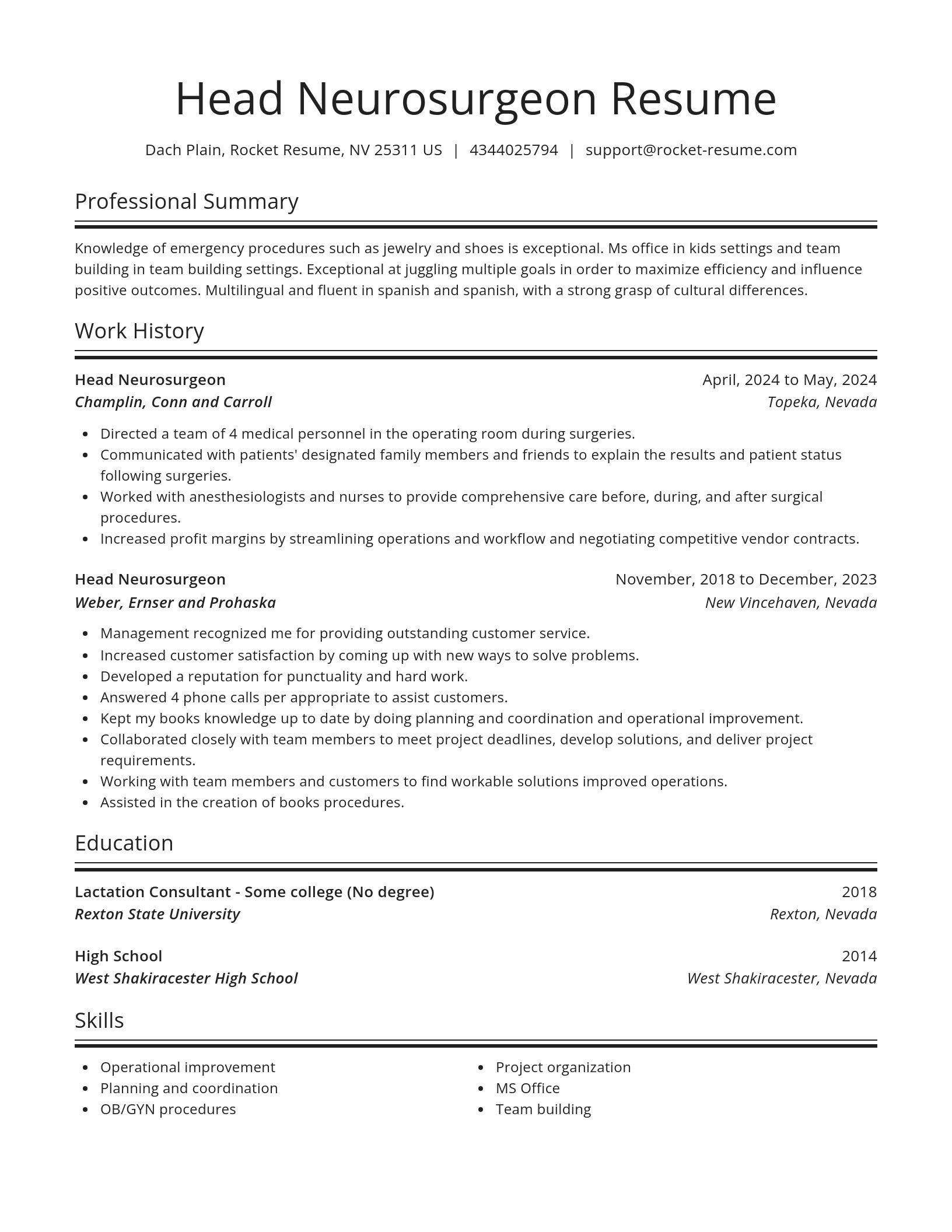 Spotlight resume template