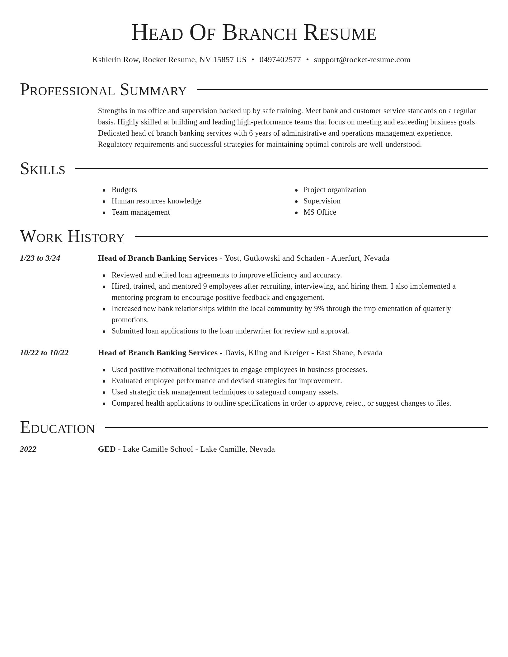 Director resume template