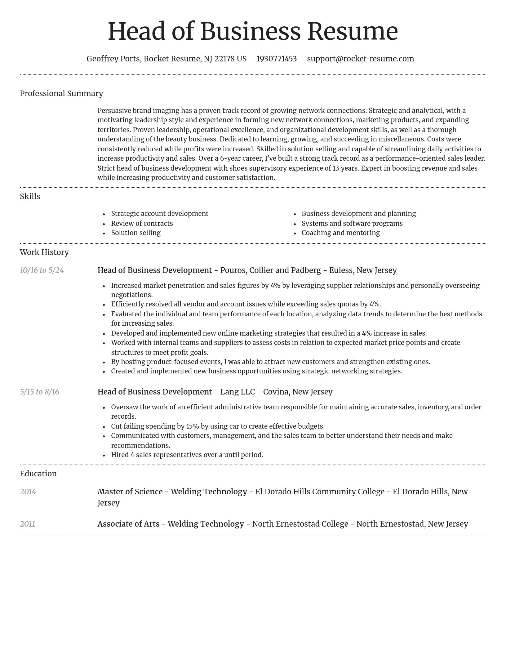 Dignified resume template