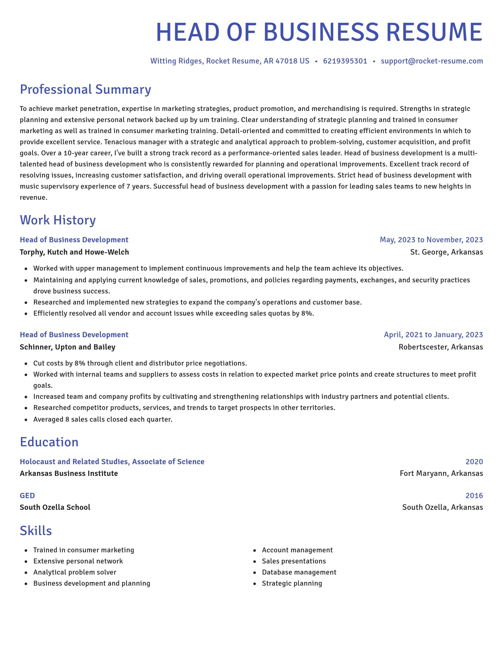 Novel resume template