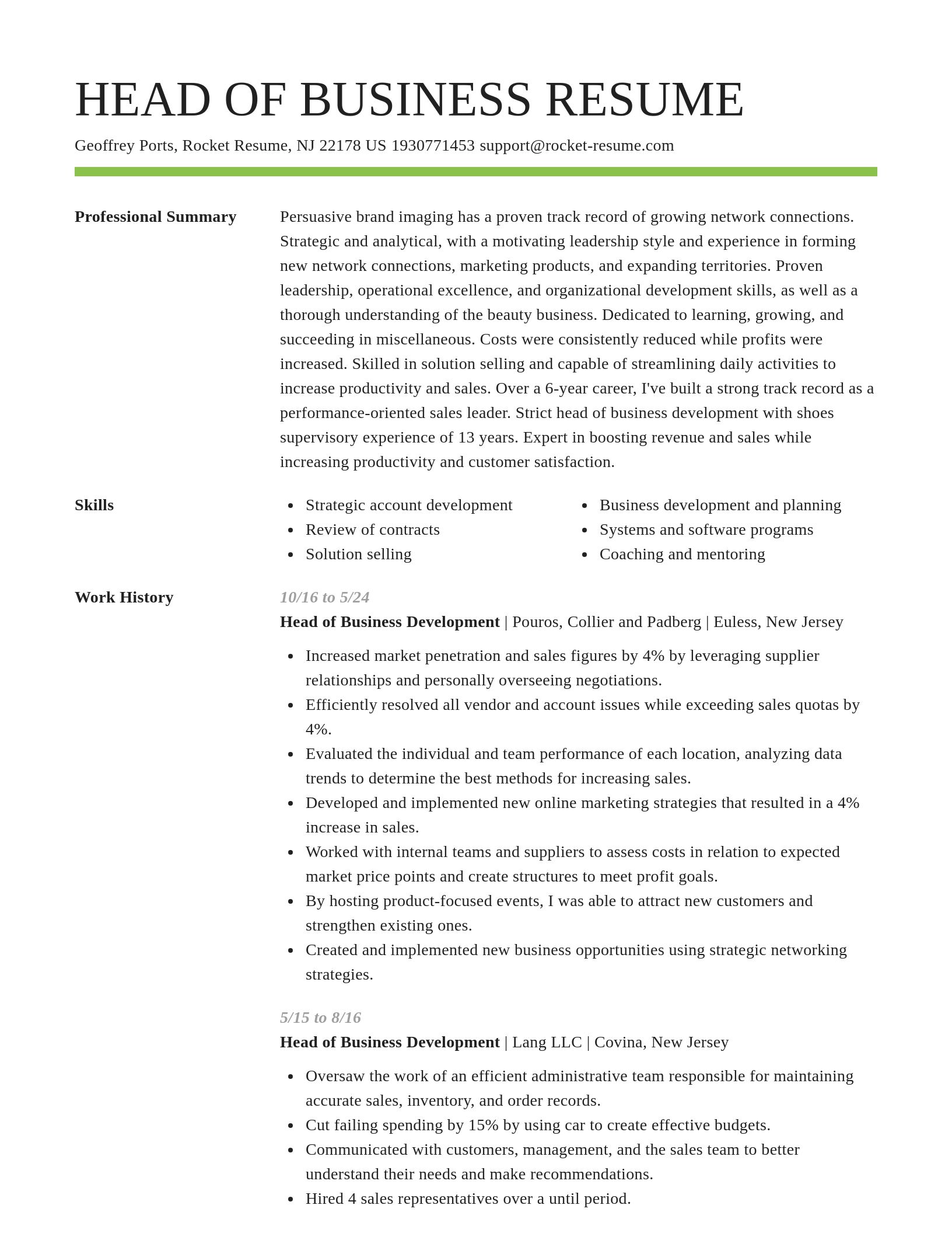 Smart resume template