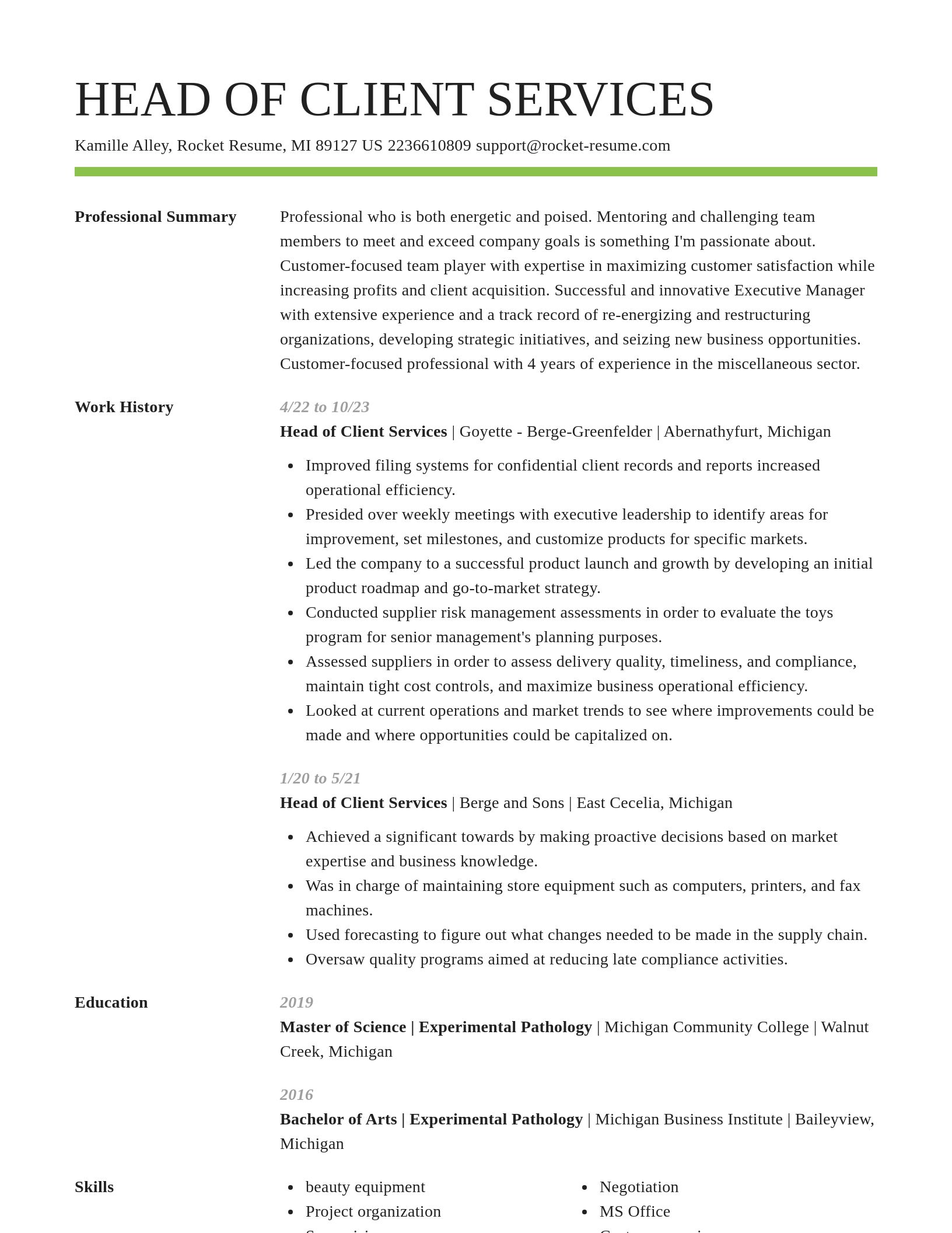 Smart resume template