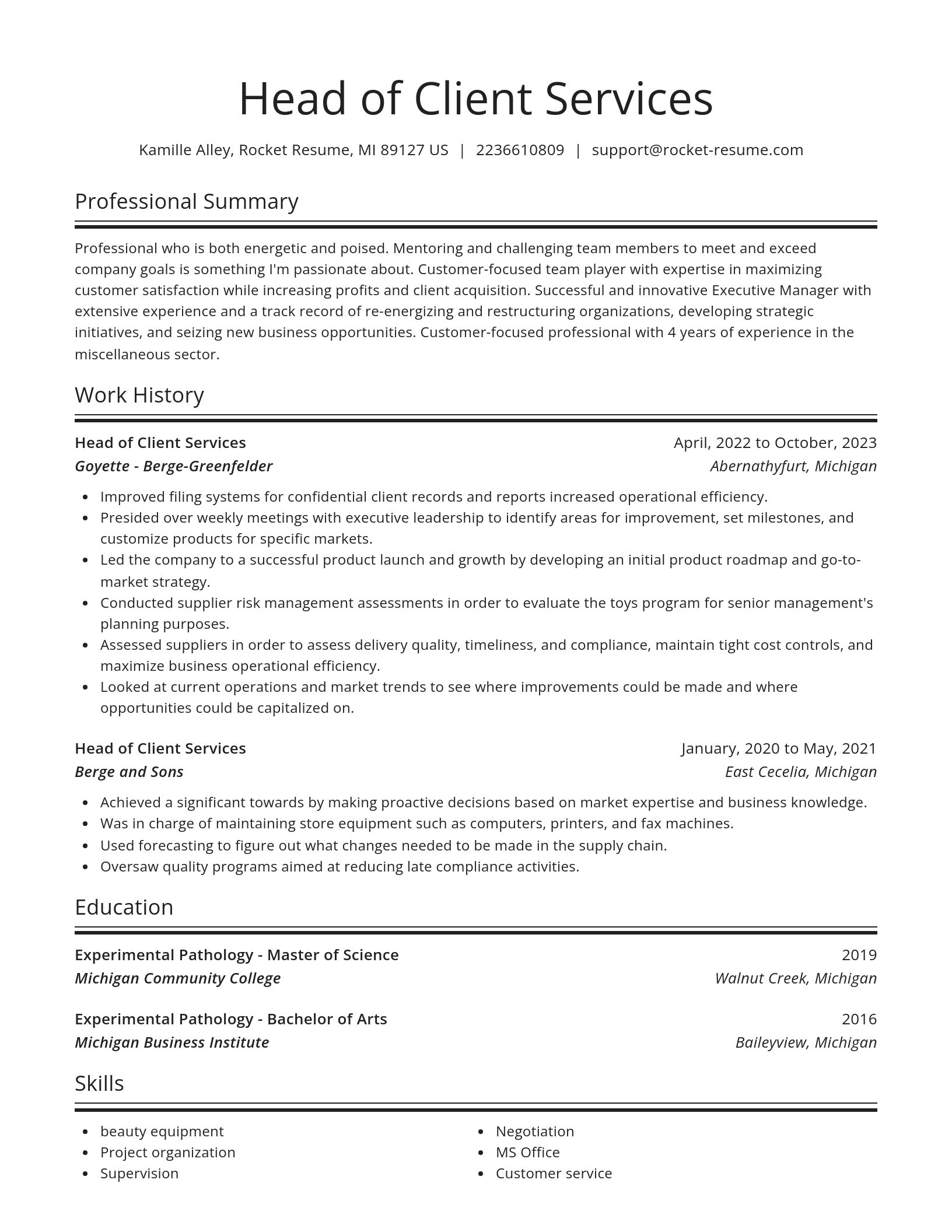 Spotlight resume template
