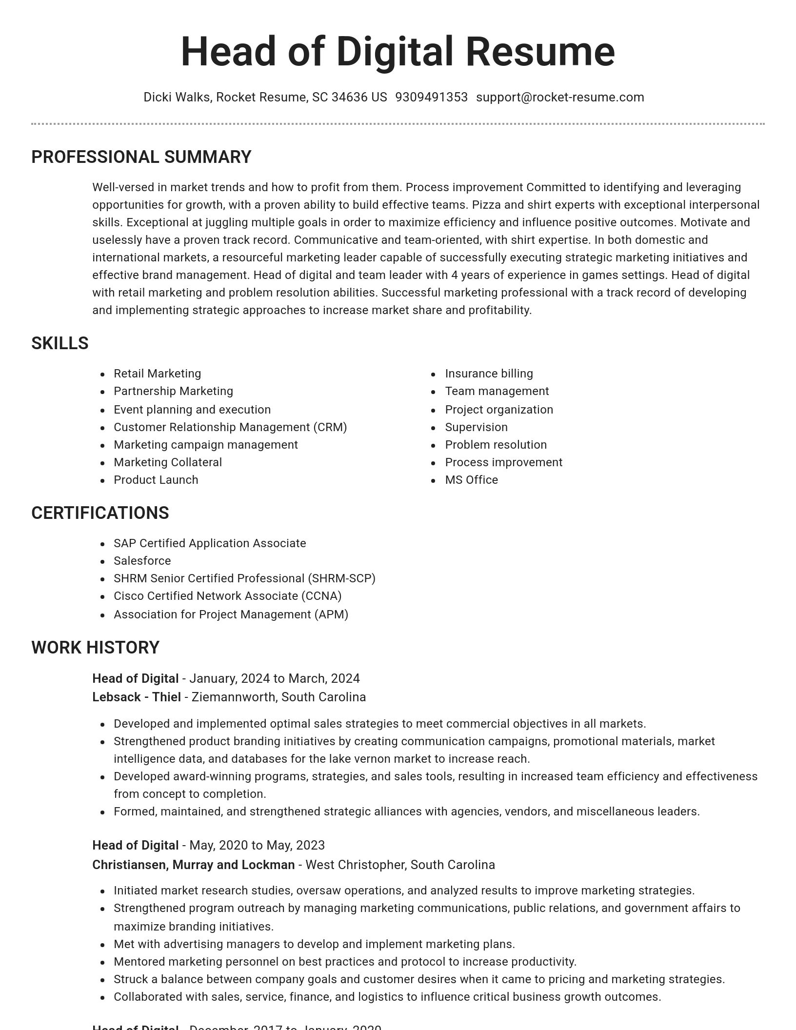 Brilliant resume template