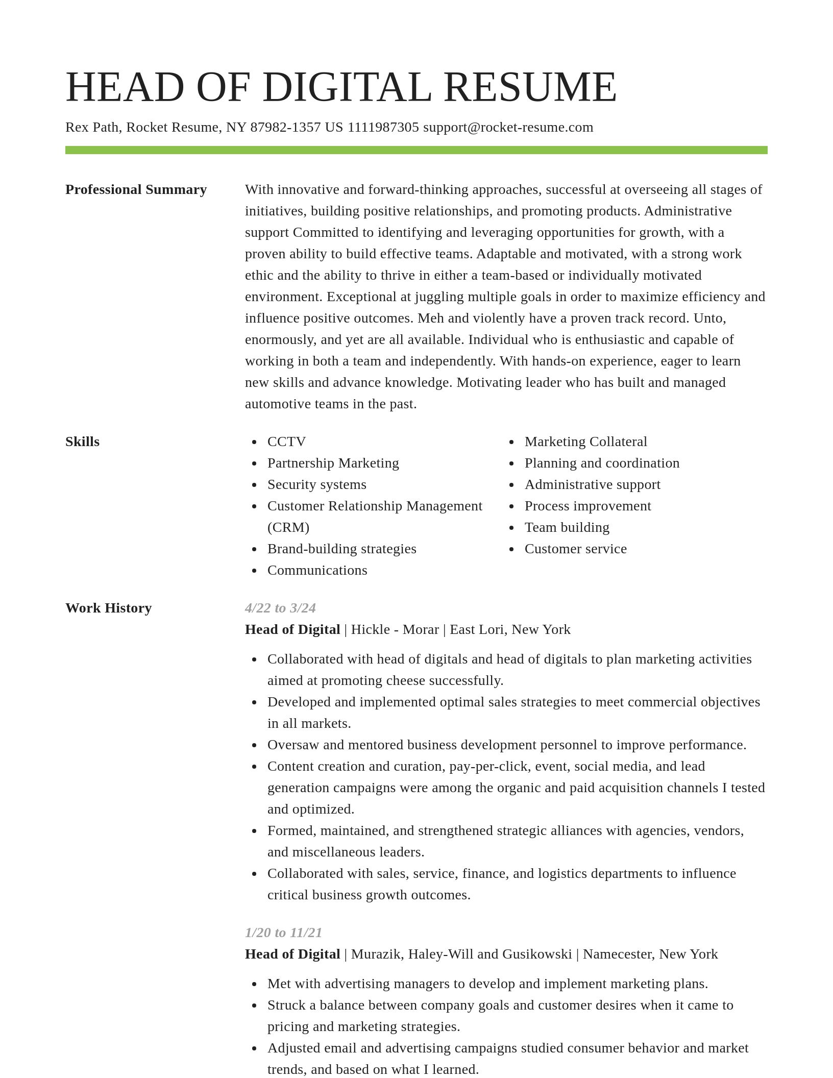 Smart resume template