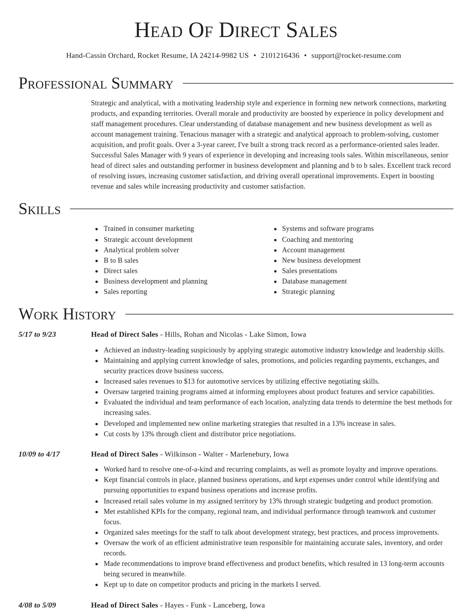 Director resume template
