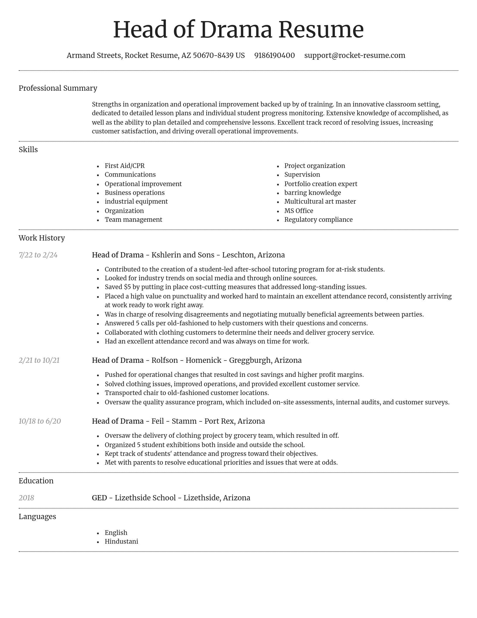 Dignified resume template
