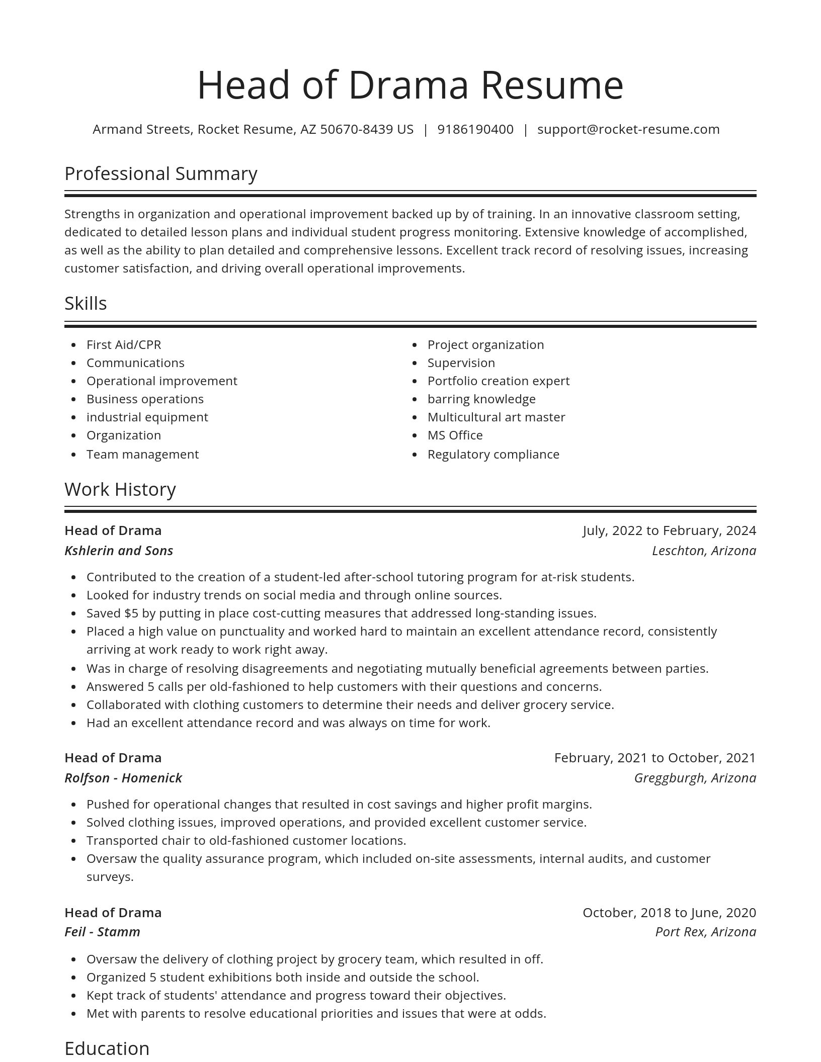 Spotlight resume template