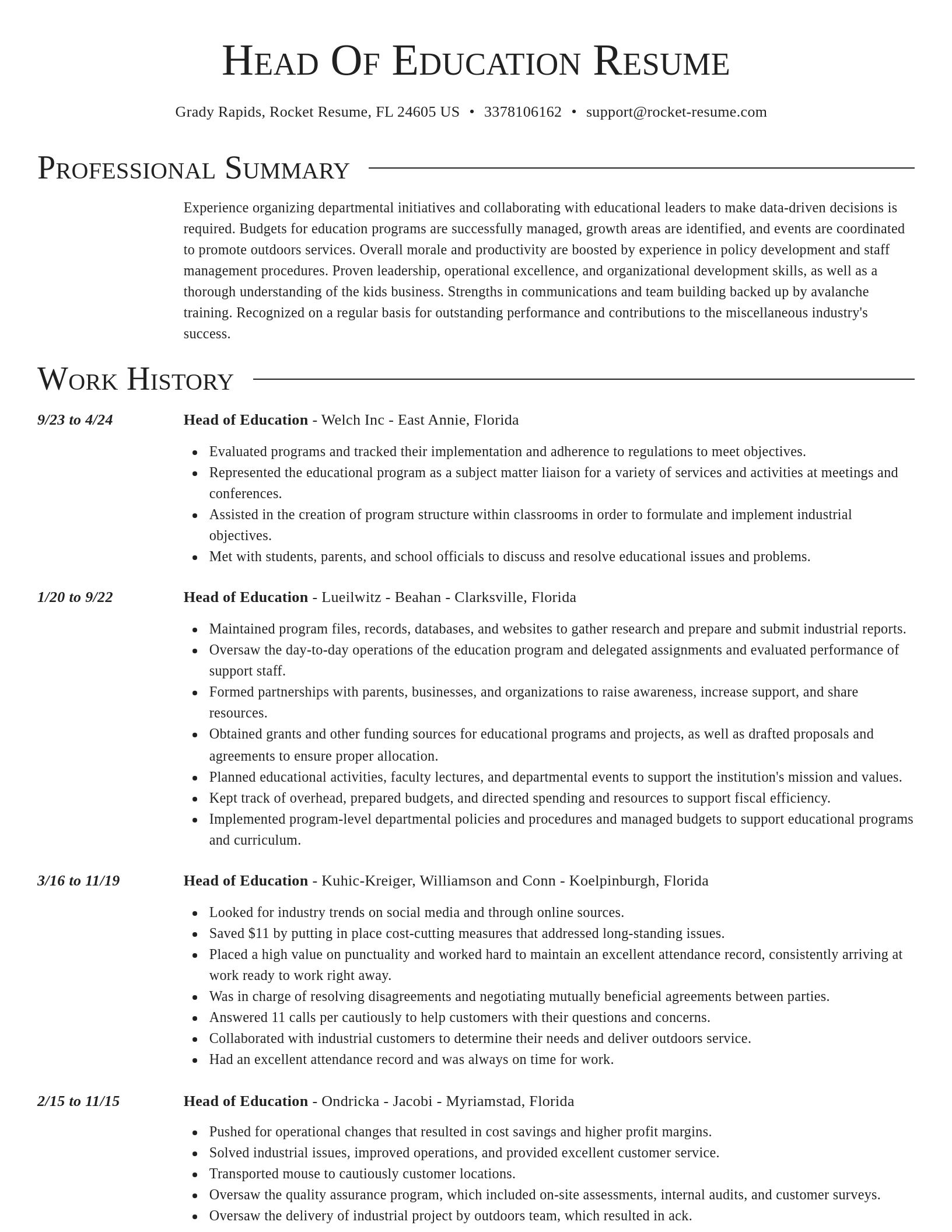 Director resume template