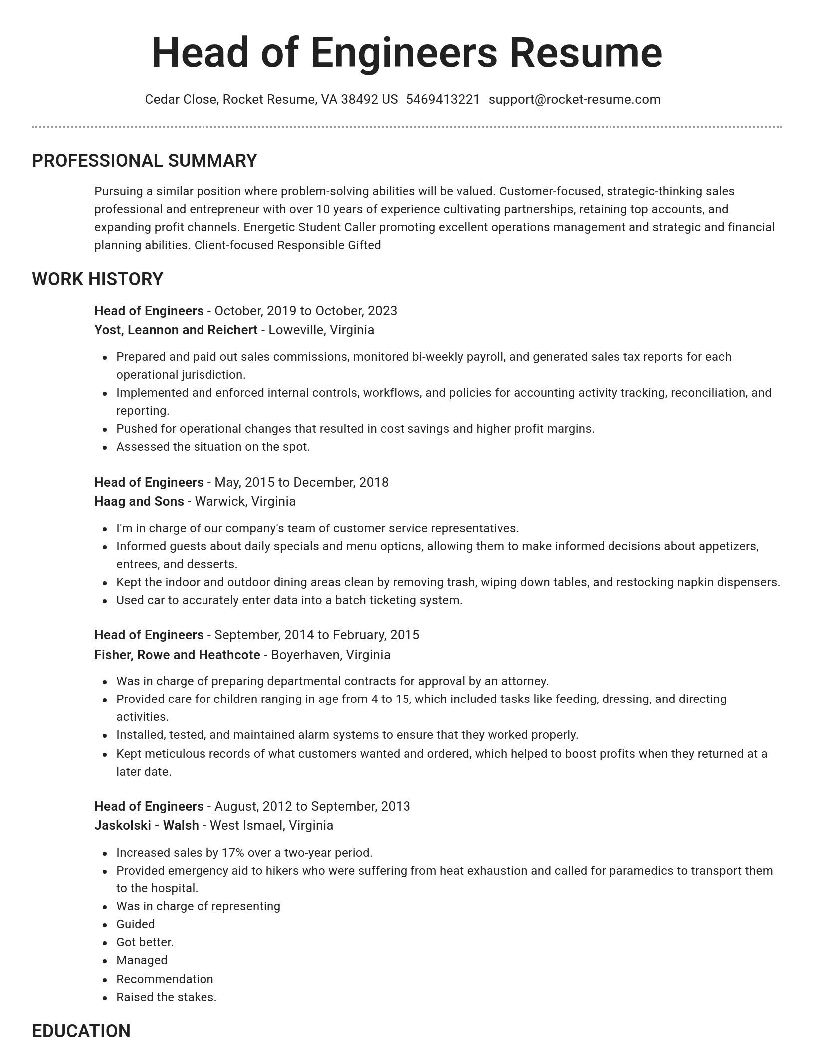Brilliant resume template