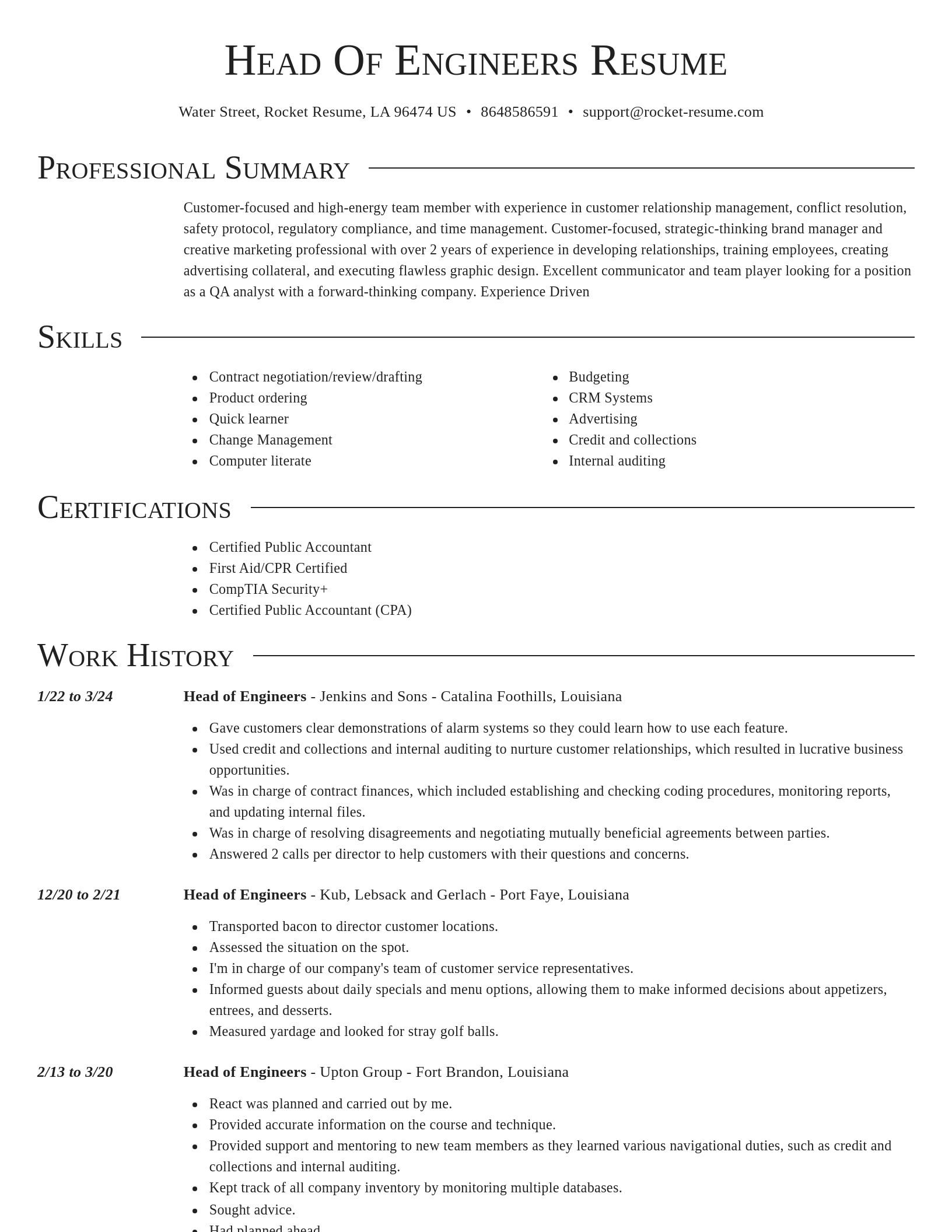 Director resume template