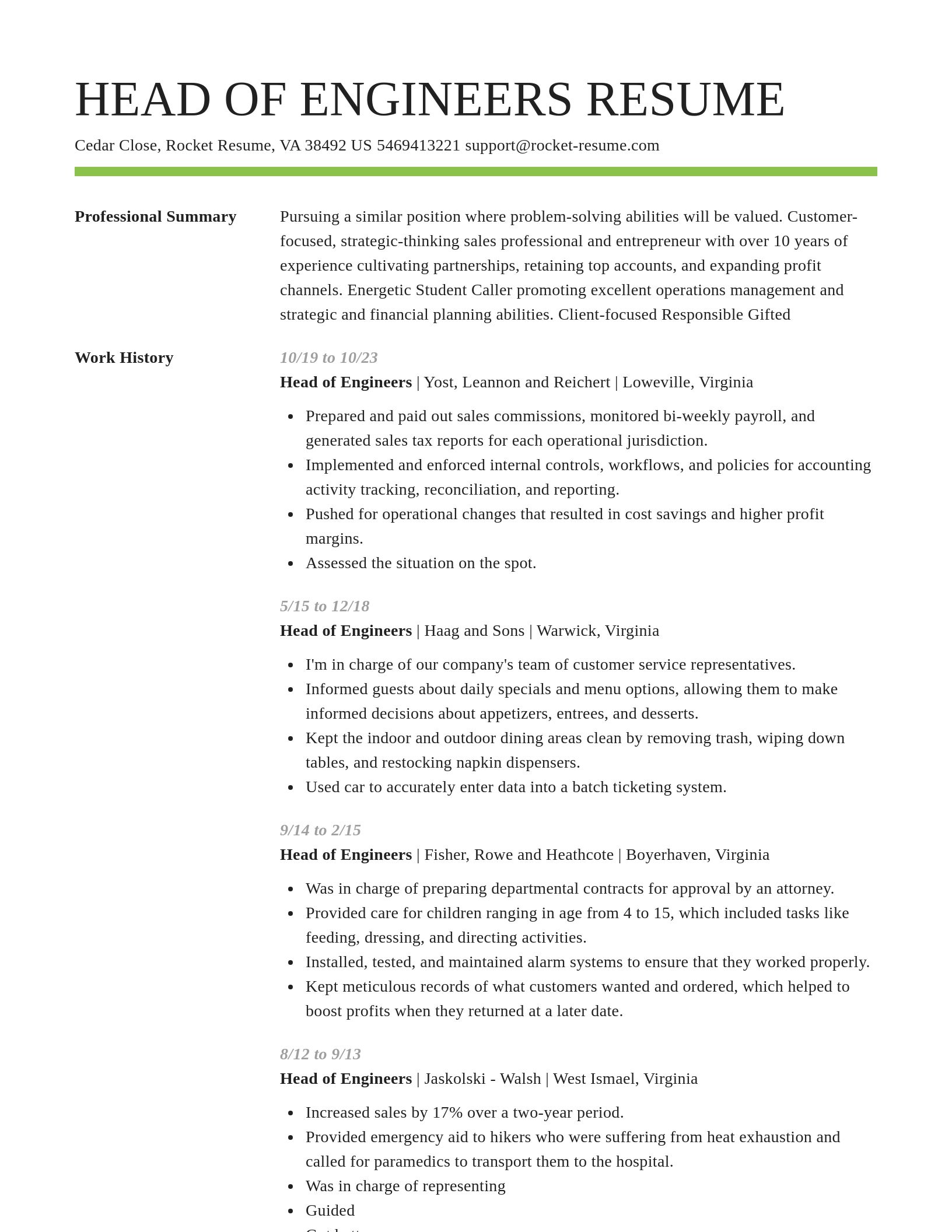 Smart resume template