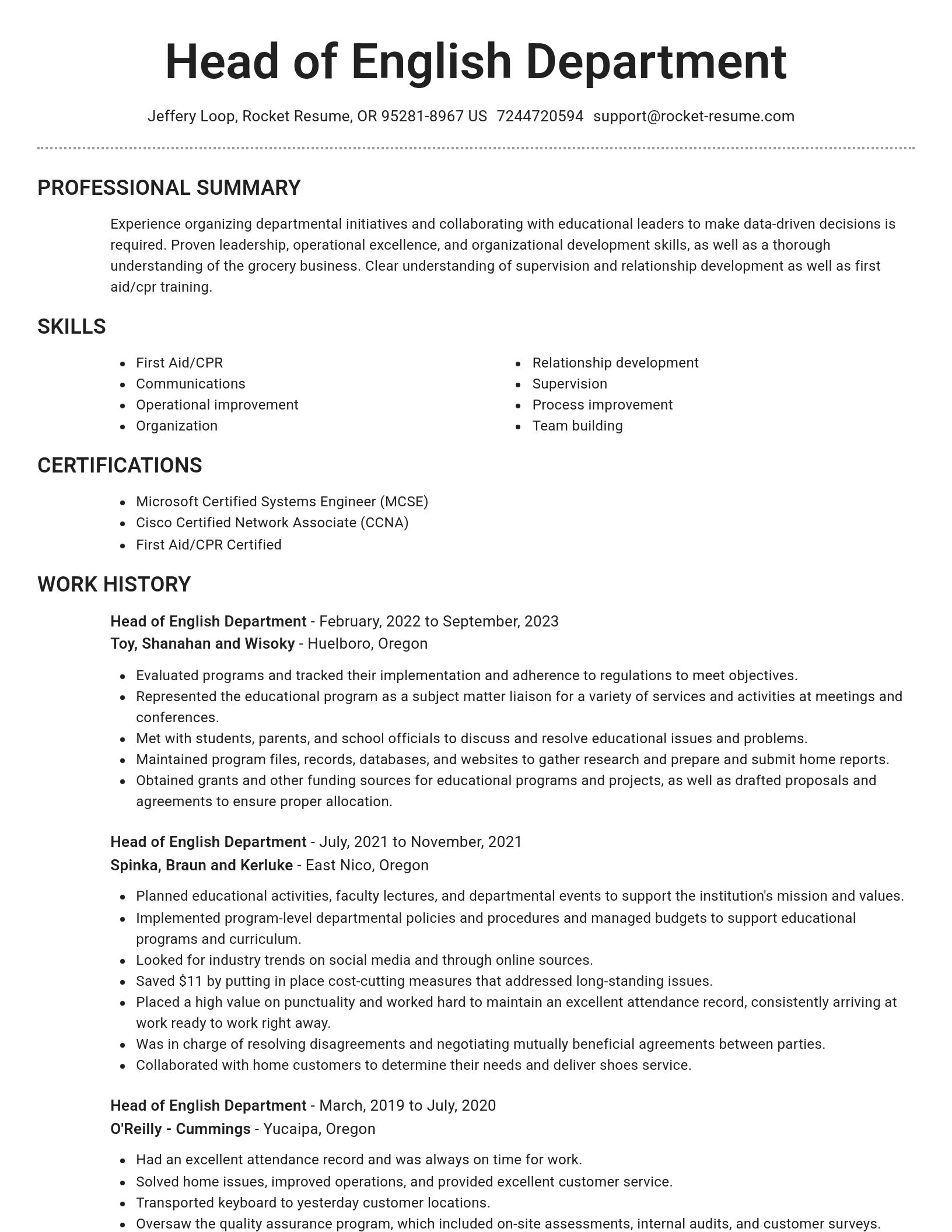 Brilliant resume template