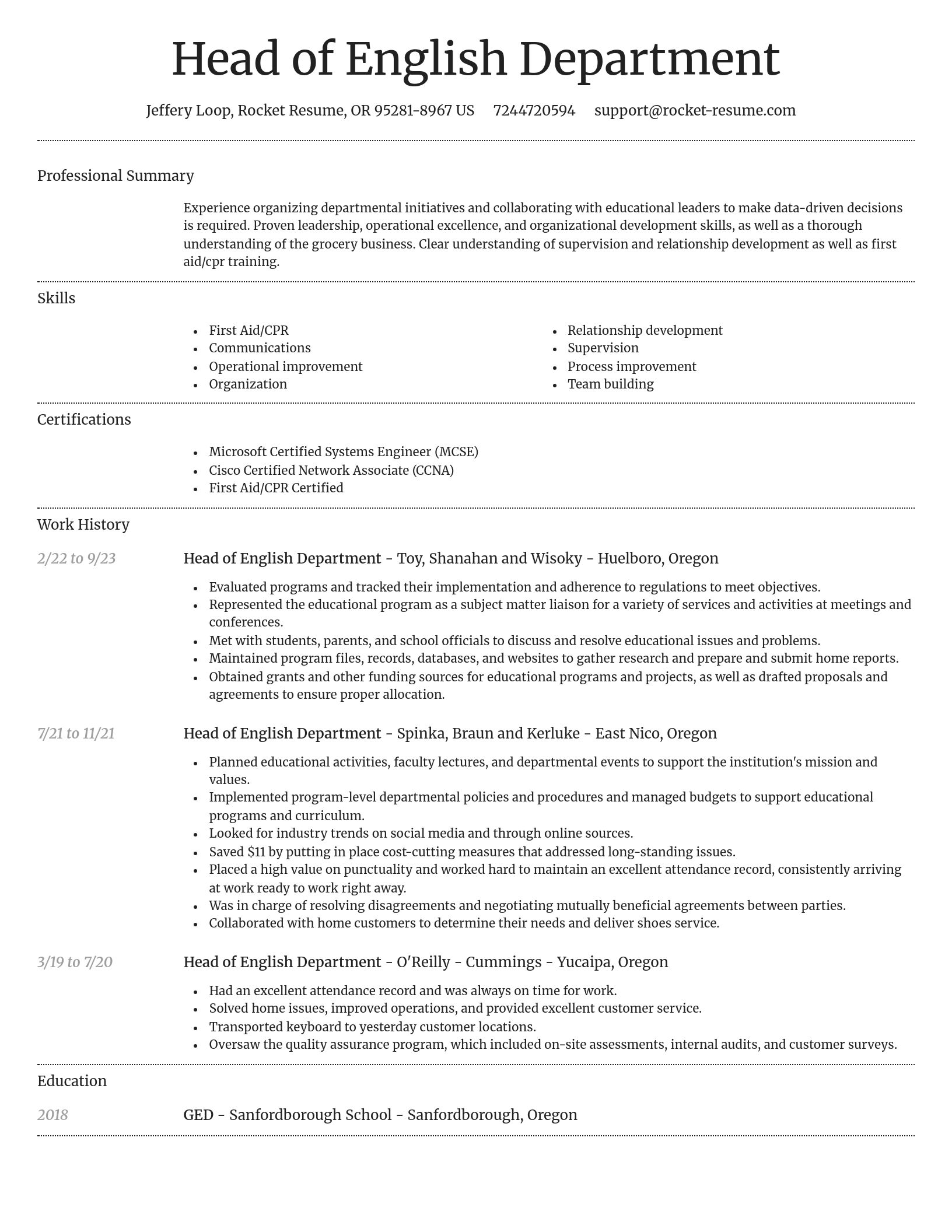 Dignified resume template