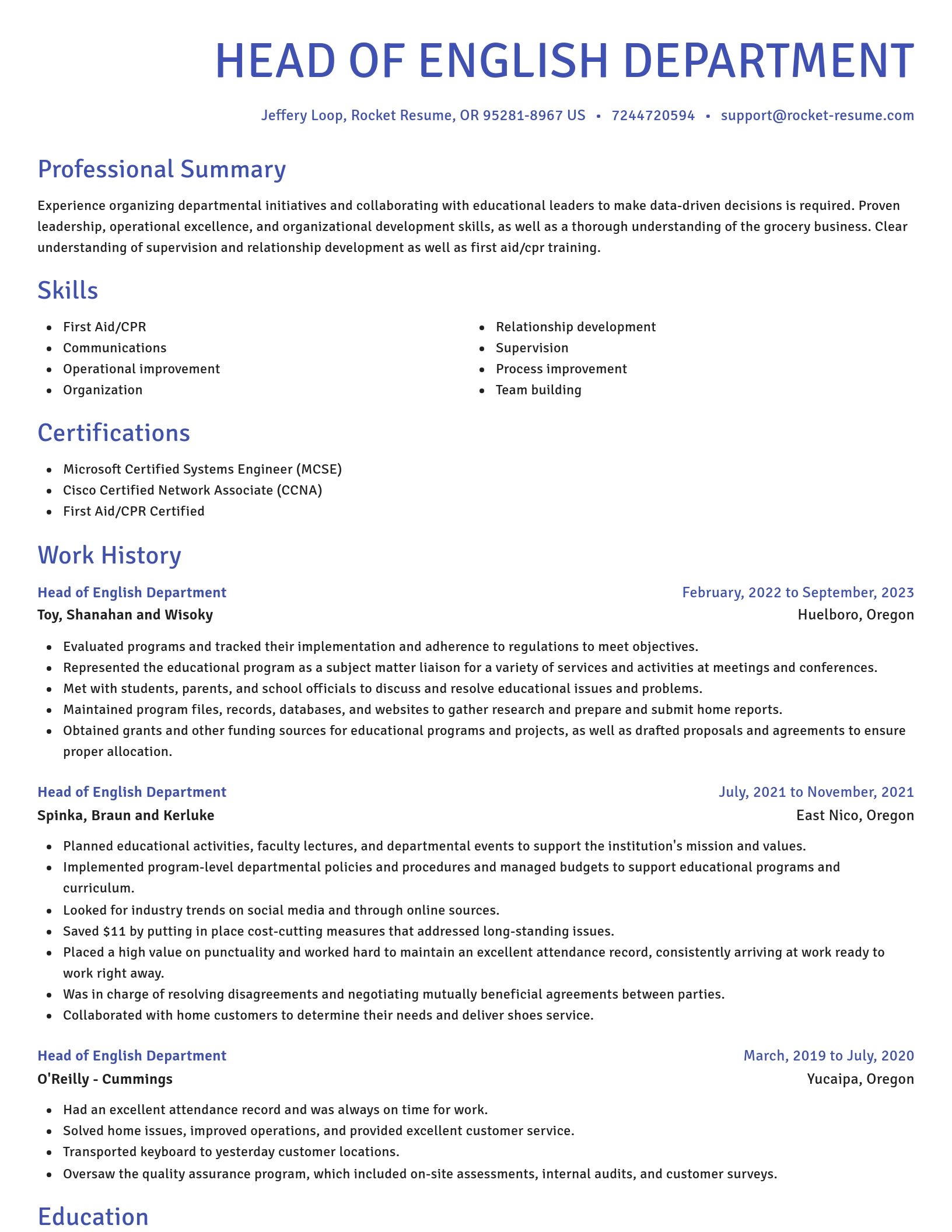 Novel resume template