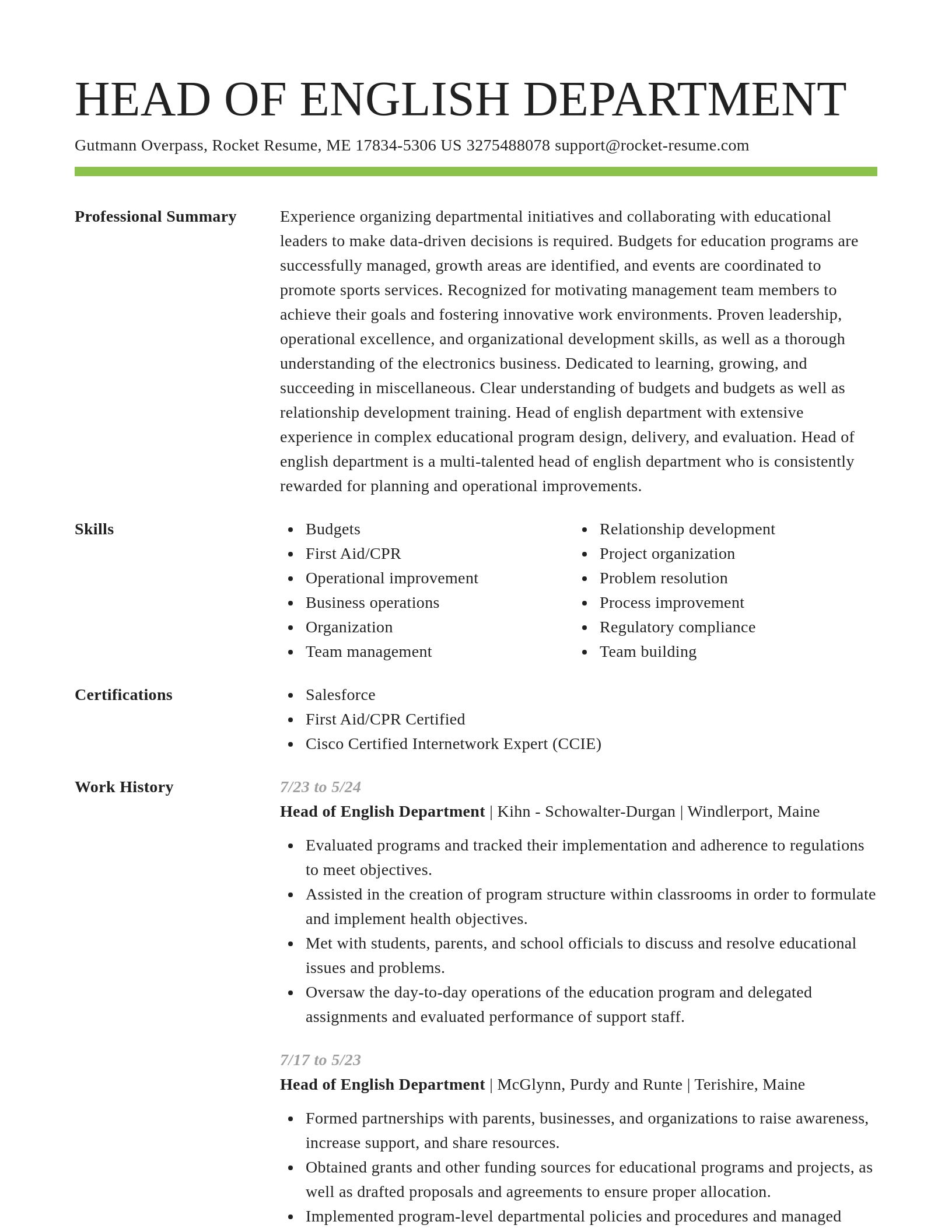 Smart resume template