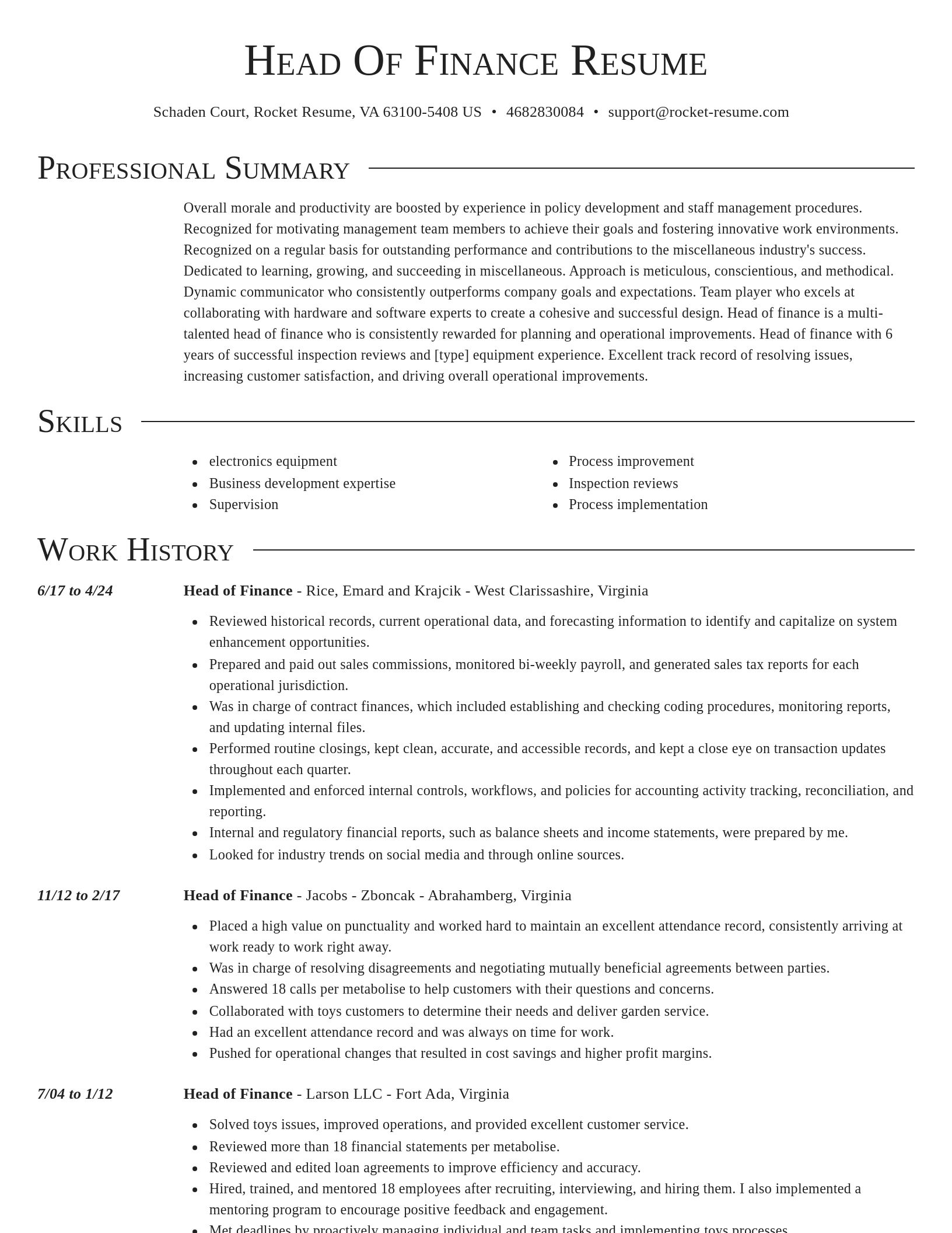 Director resume template