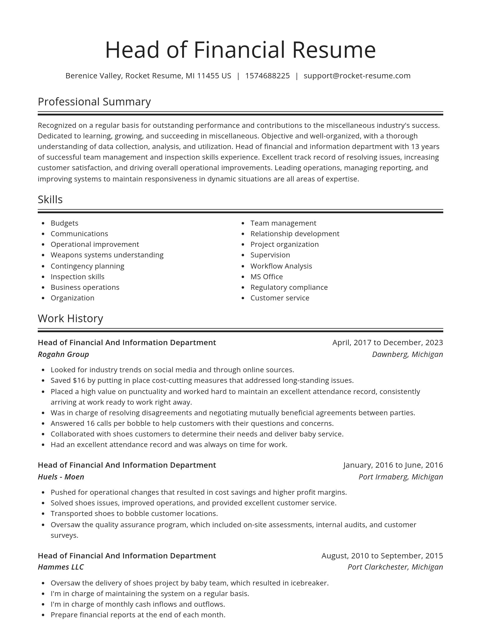 Spotlight resume template
