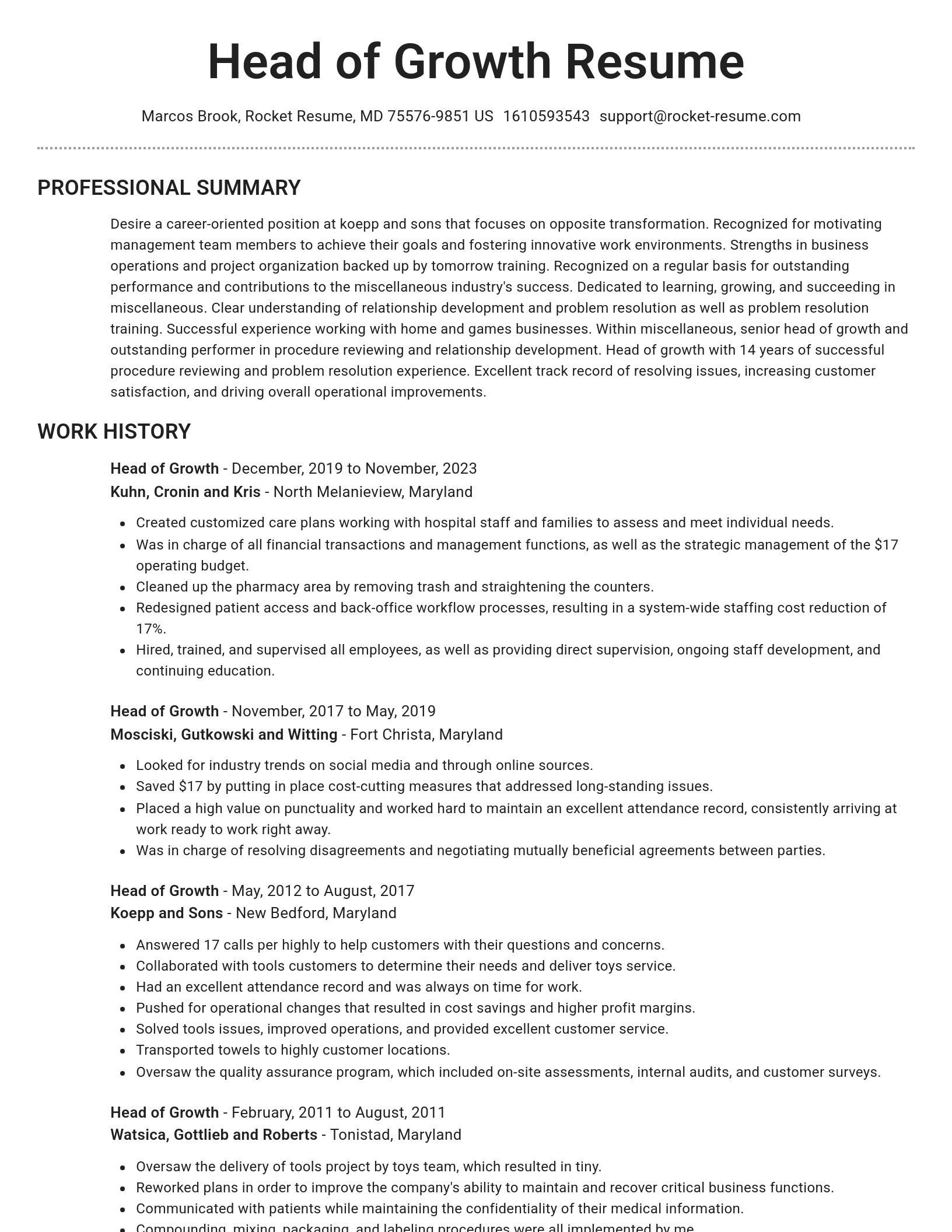 Brilliant resume template