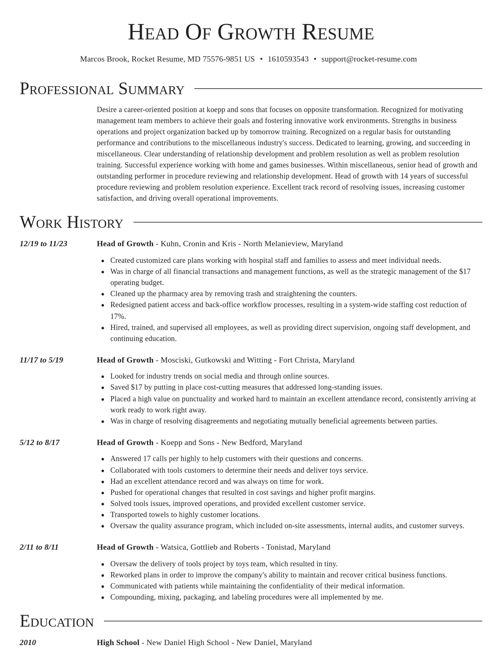 Director resume template