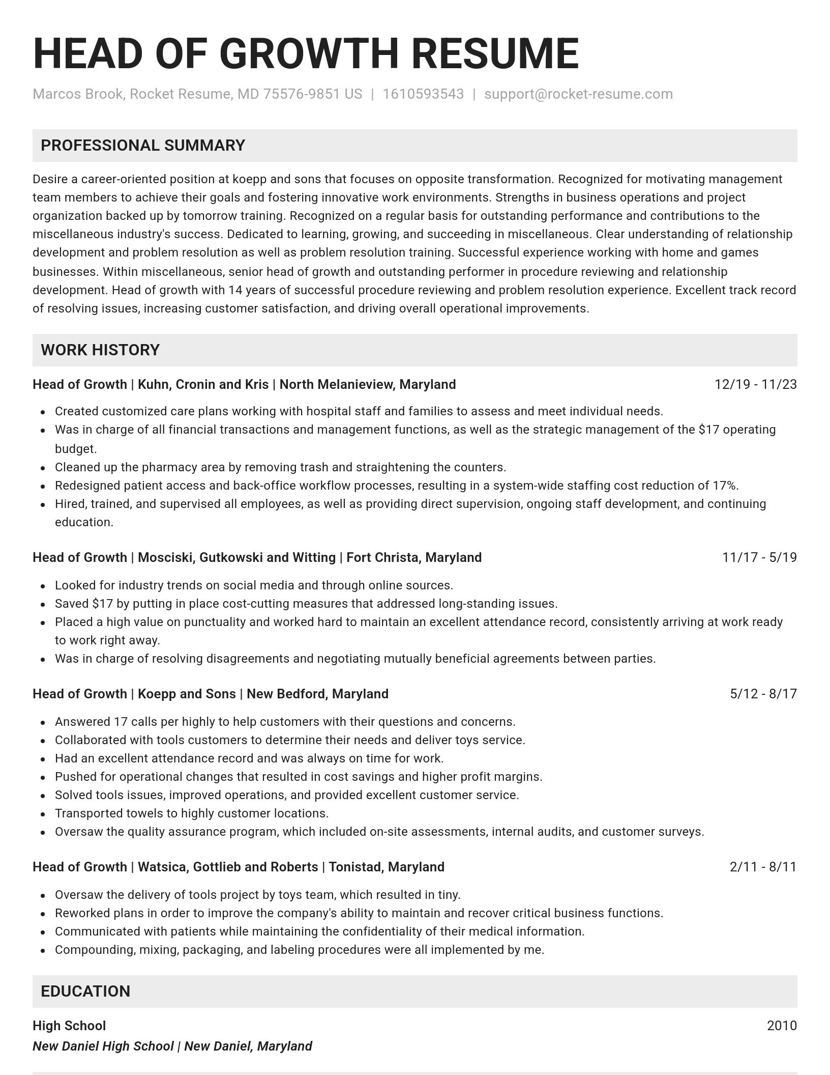Genius resume template