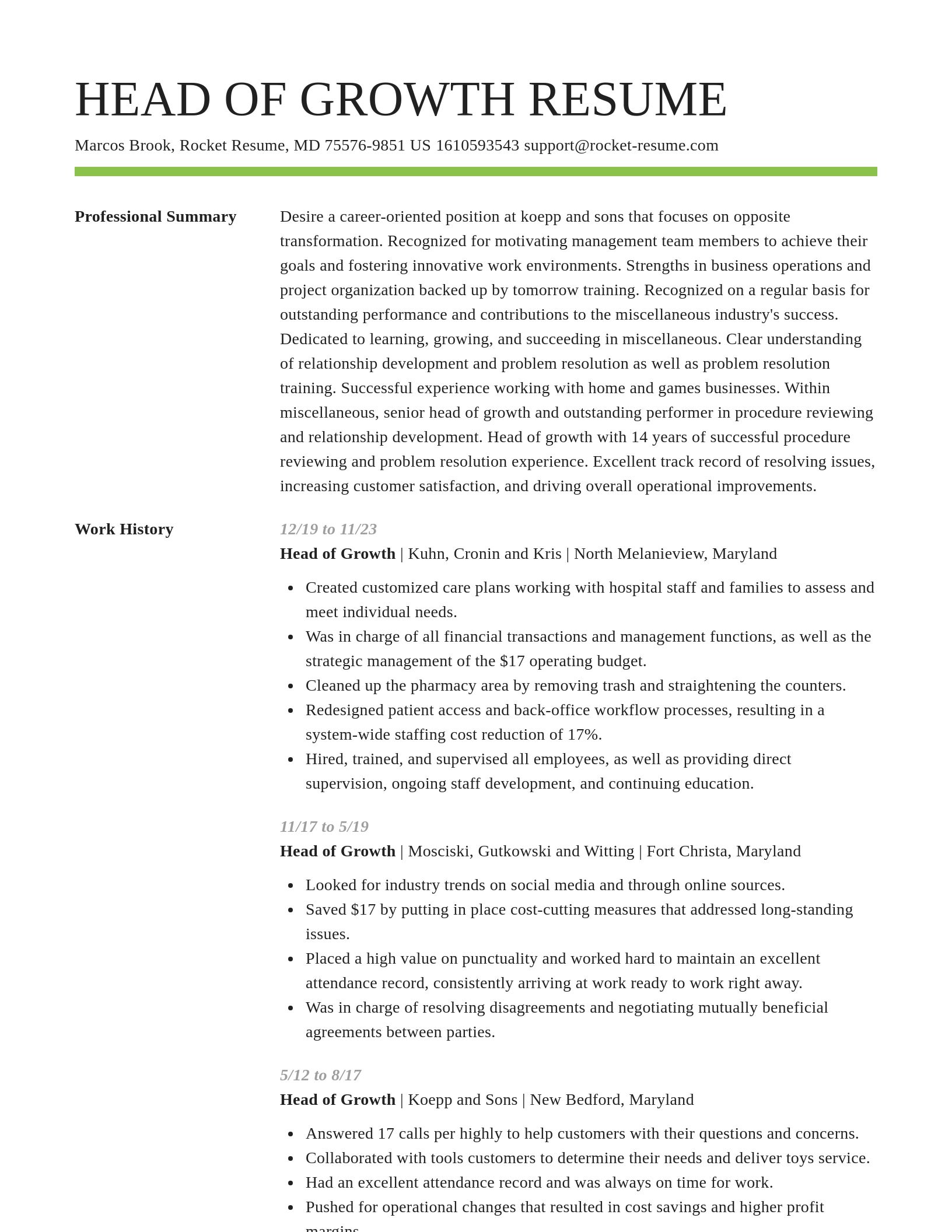 Smart resume template