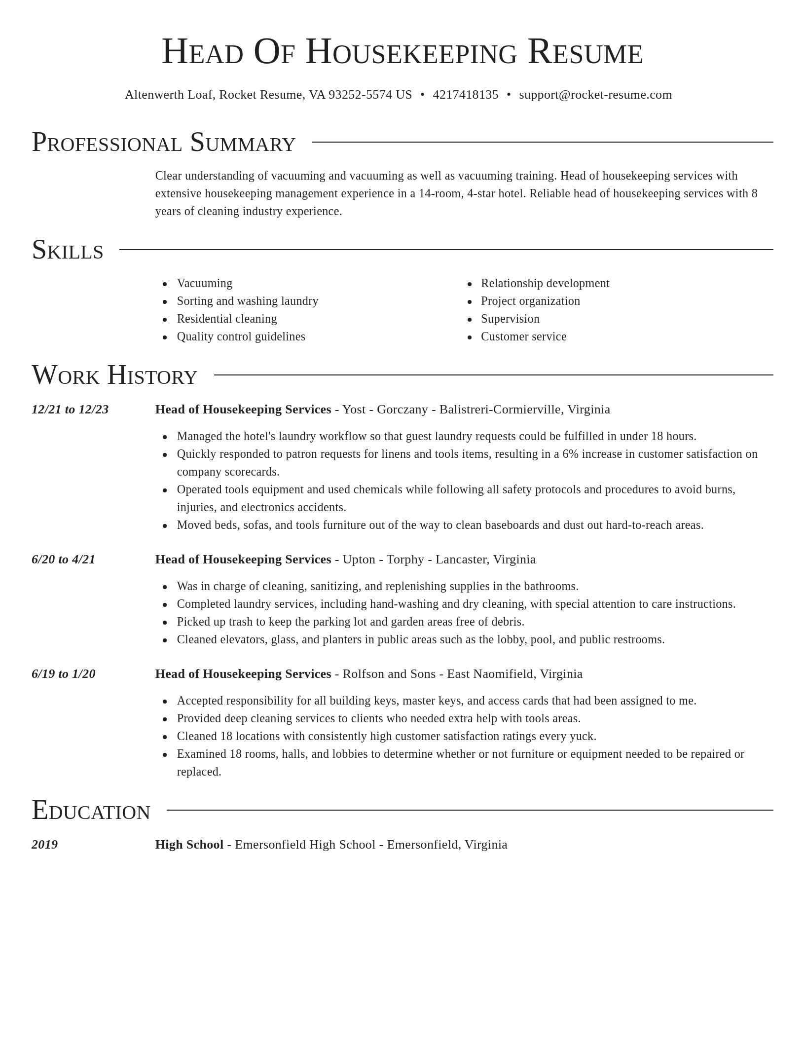 Director resume template