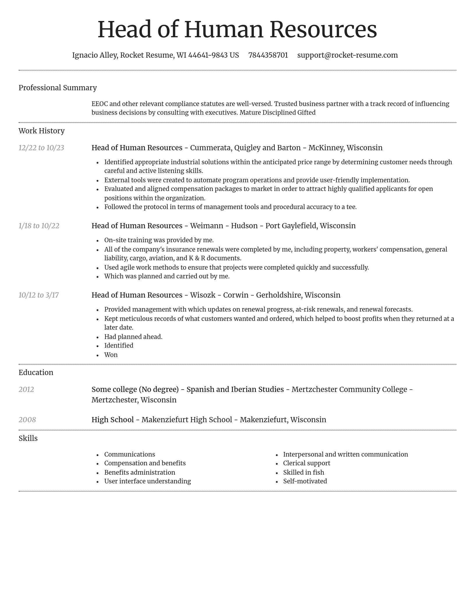 Dignified resume template