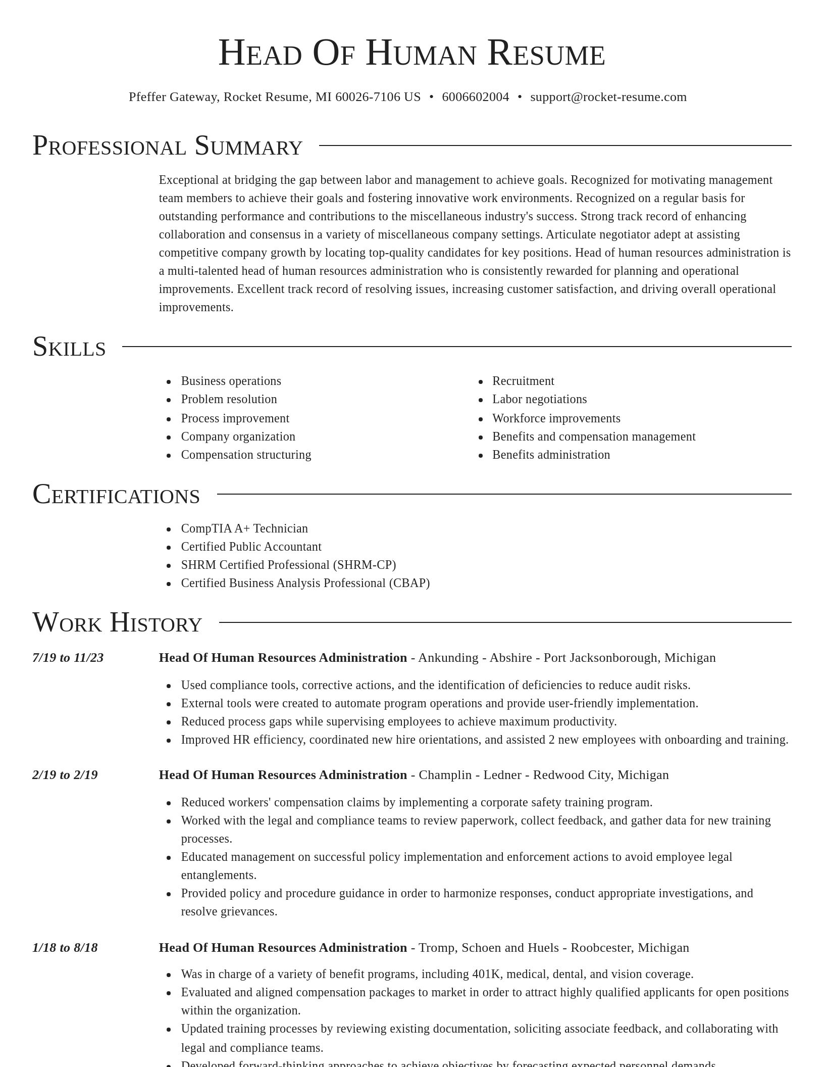 Director resume template
