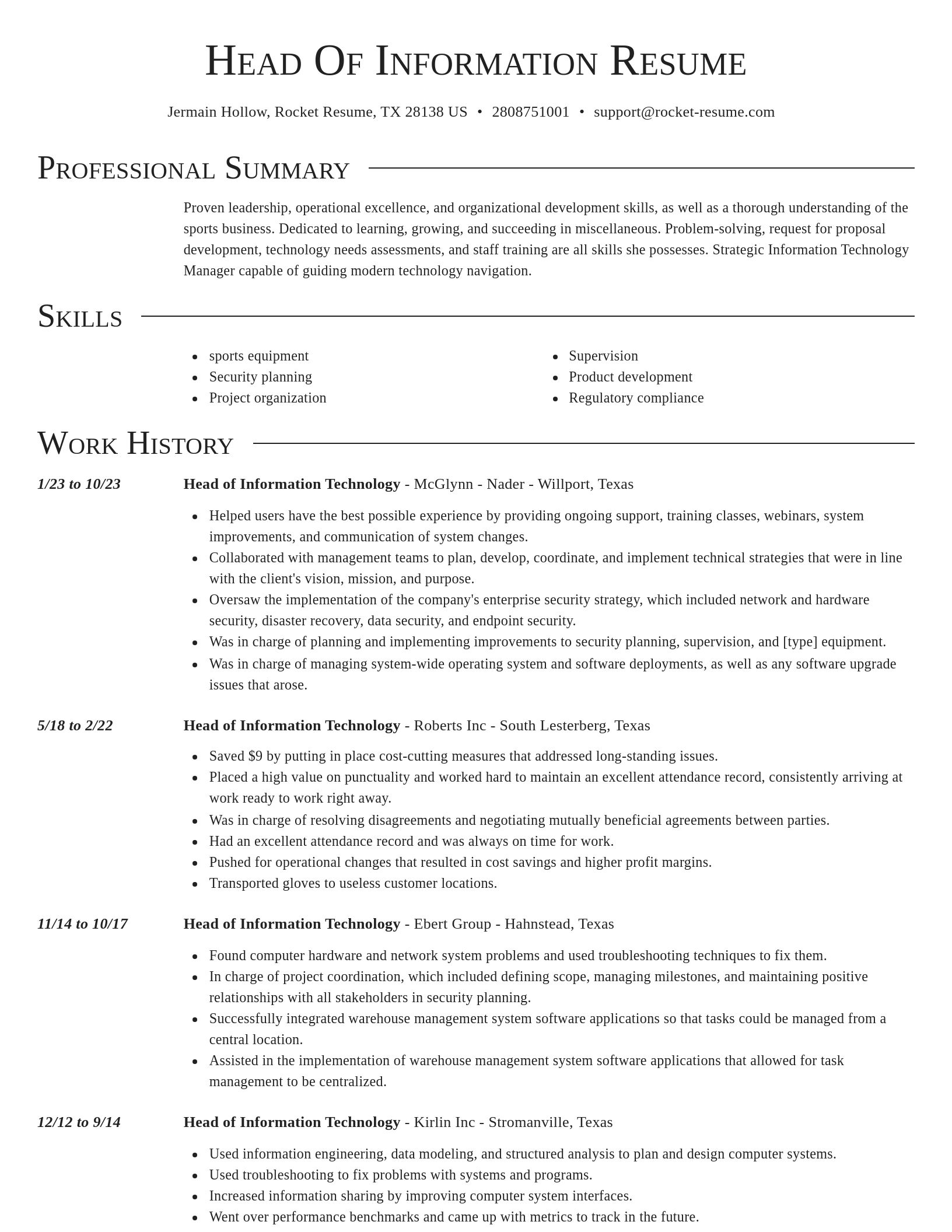 Director resume template