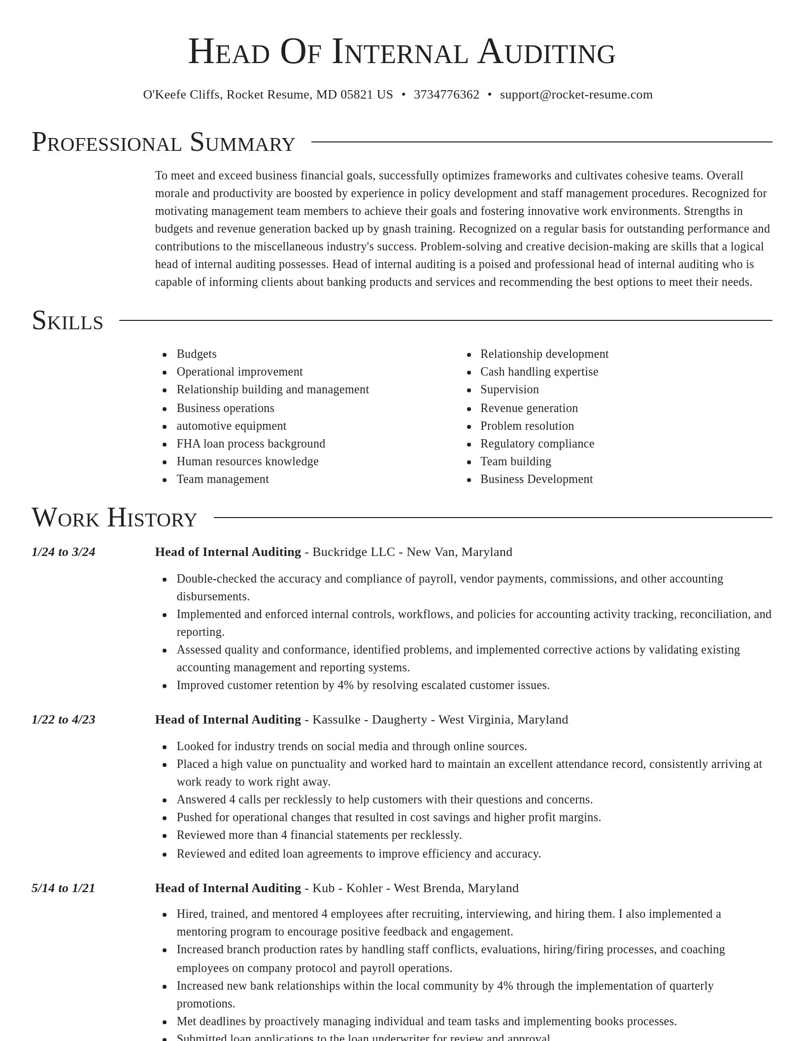 Director resume template