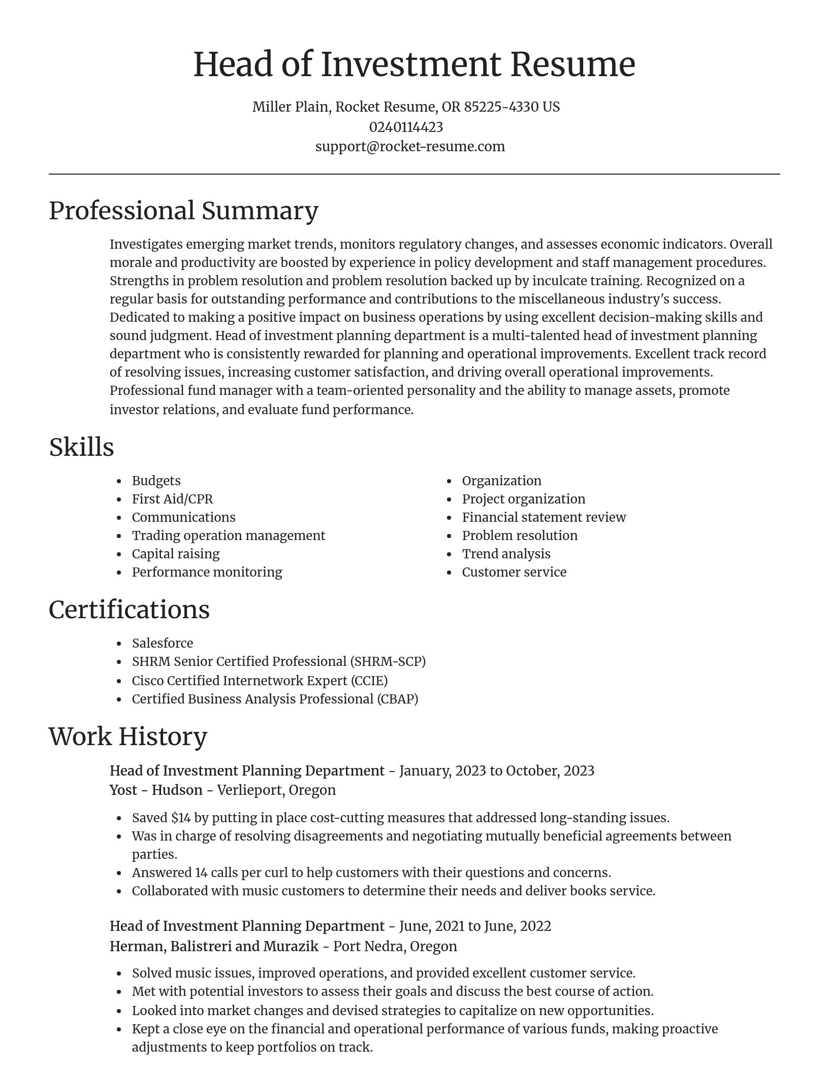 Focal Point resume template