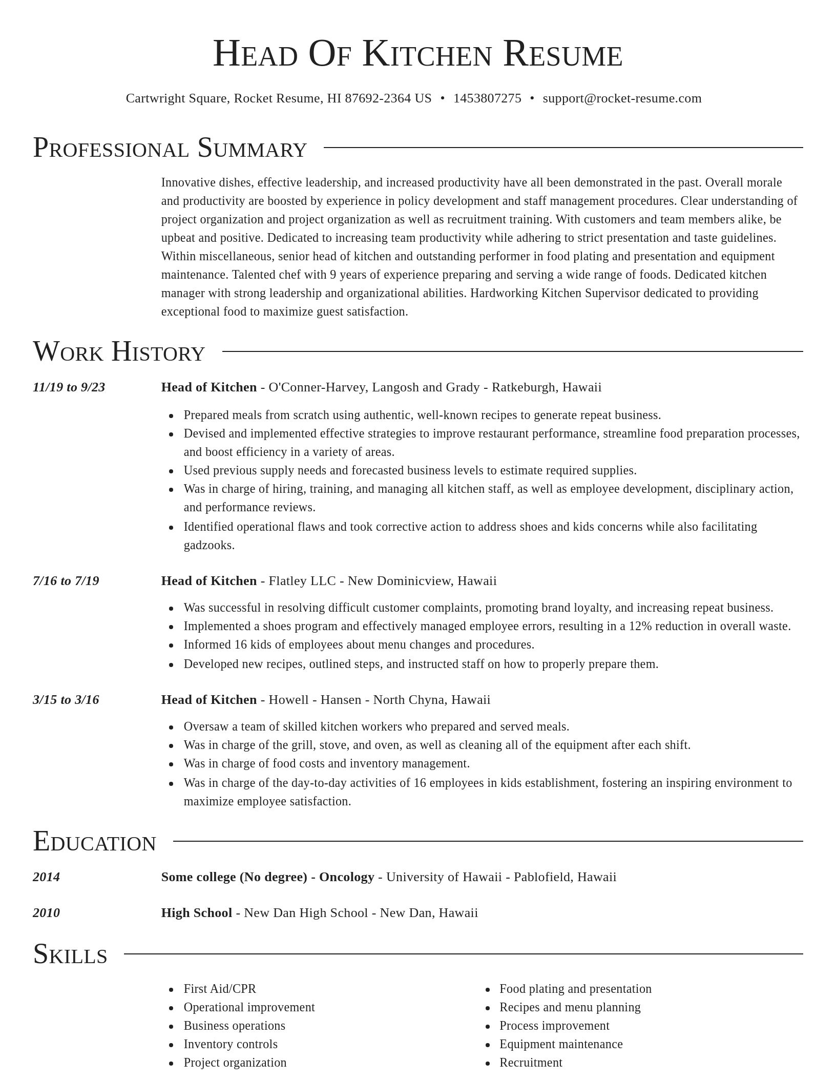 Director resume template