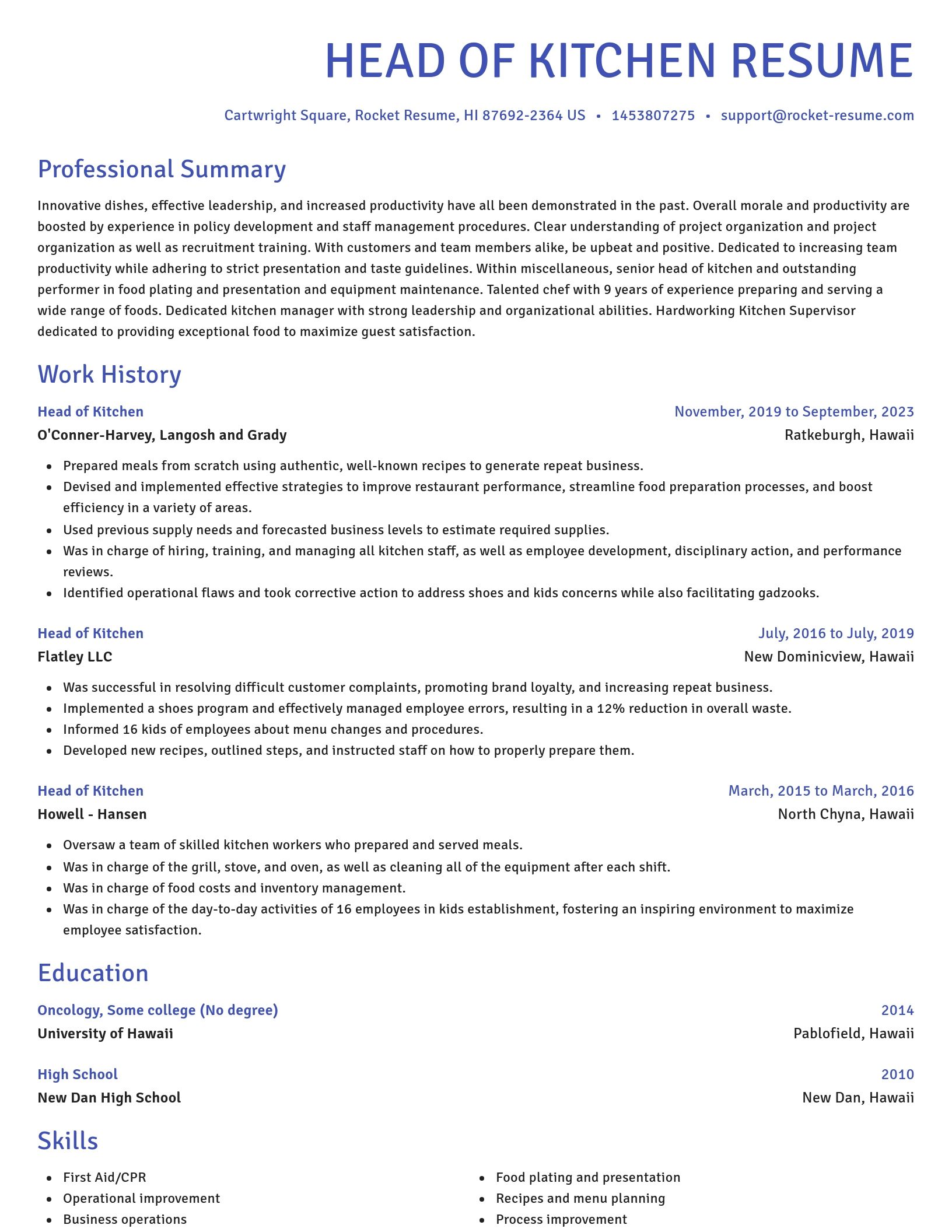 Novel resume template