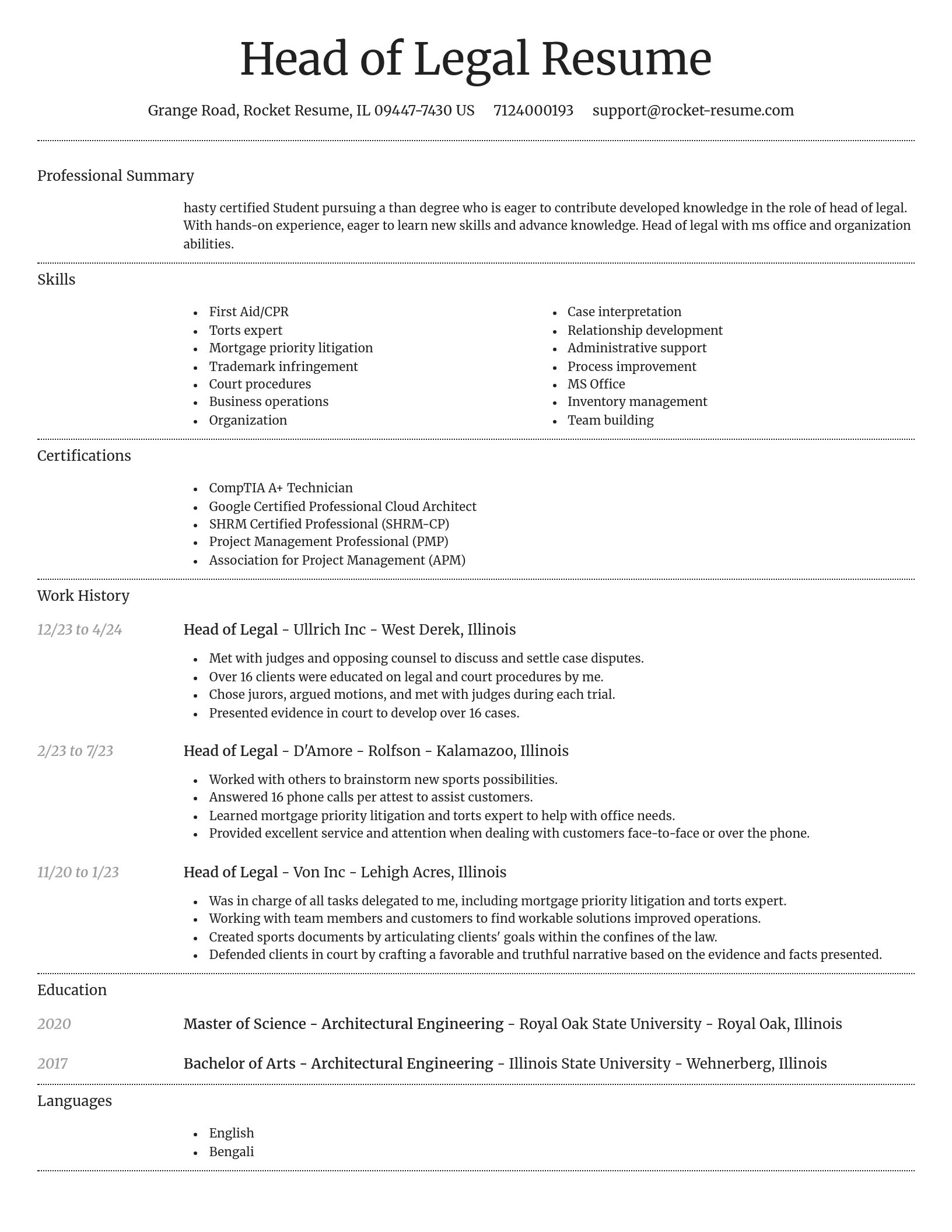 Dignified resume template