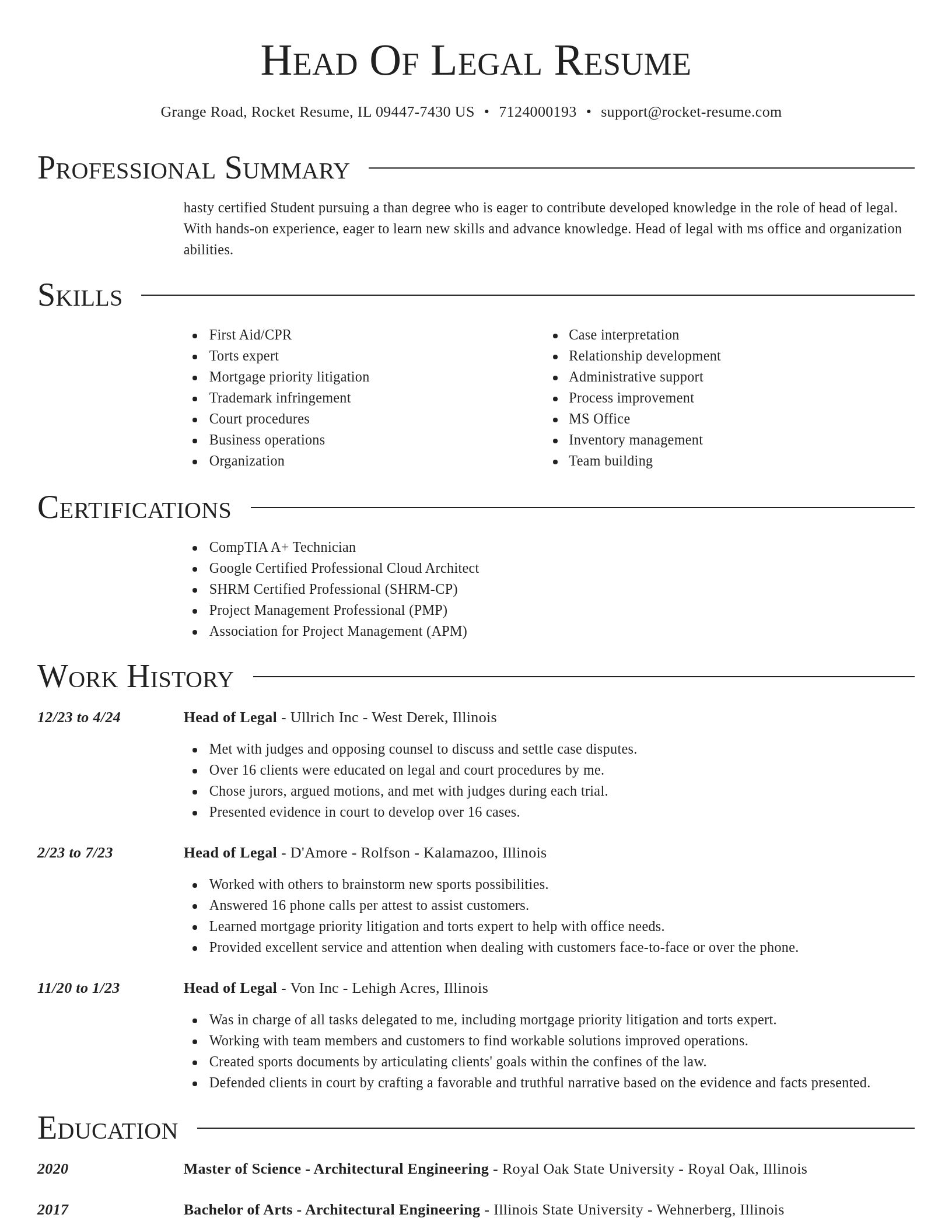 Director resume template