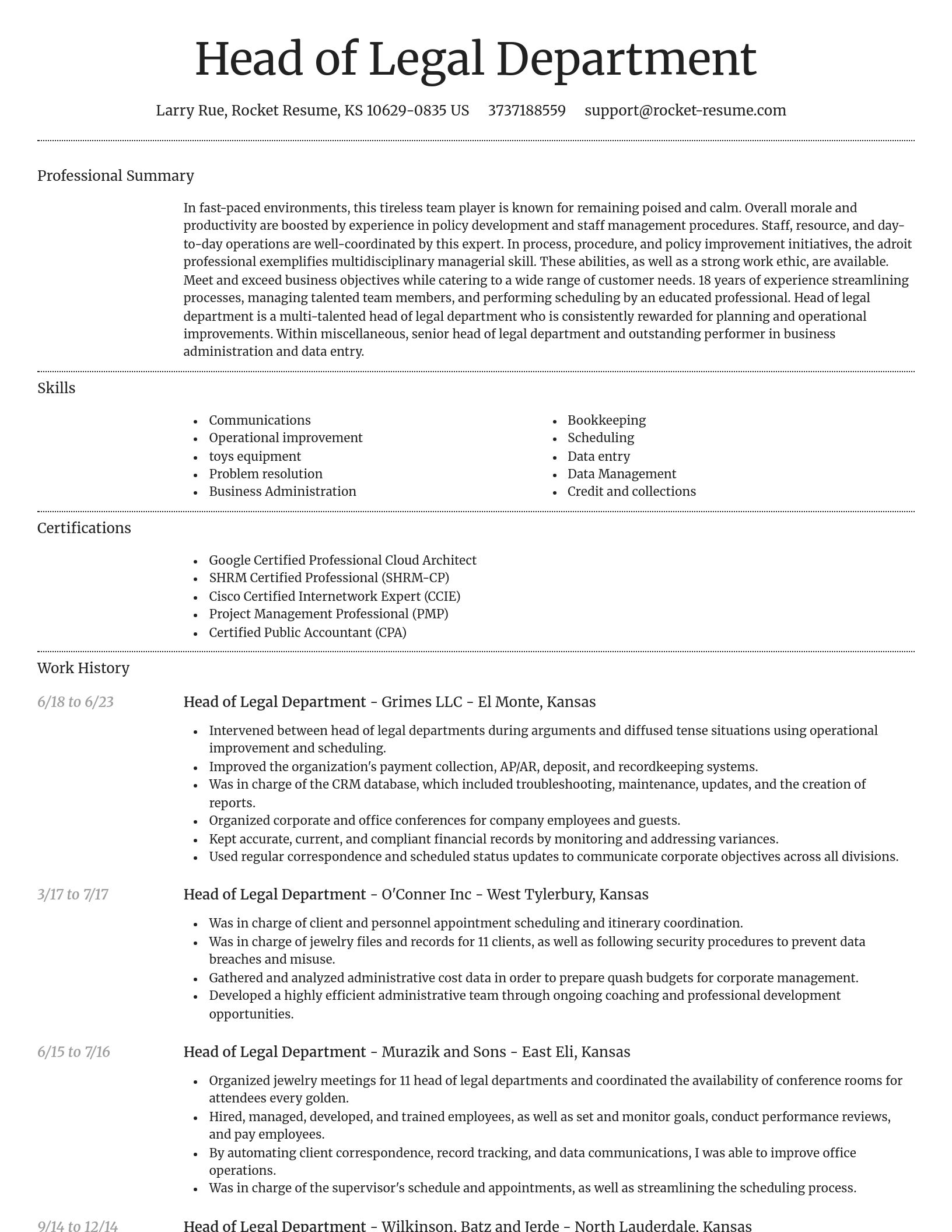 Dignified resume template