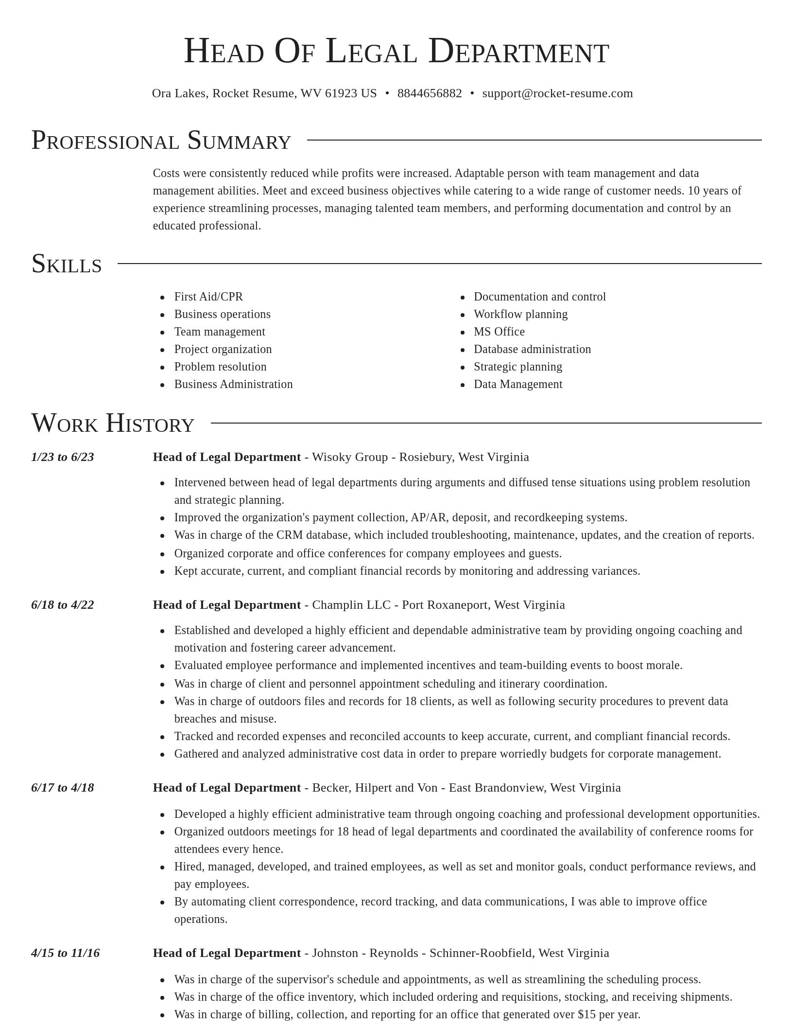 Director resume template