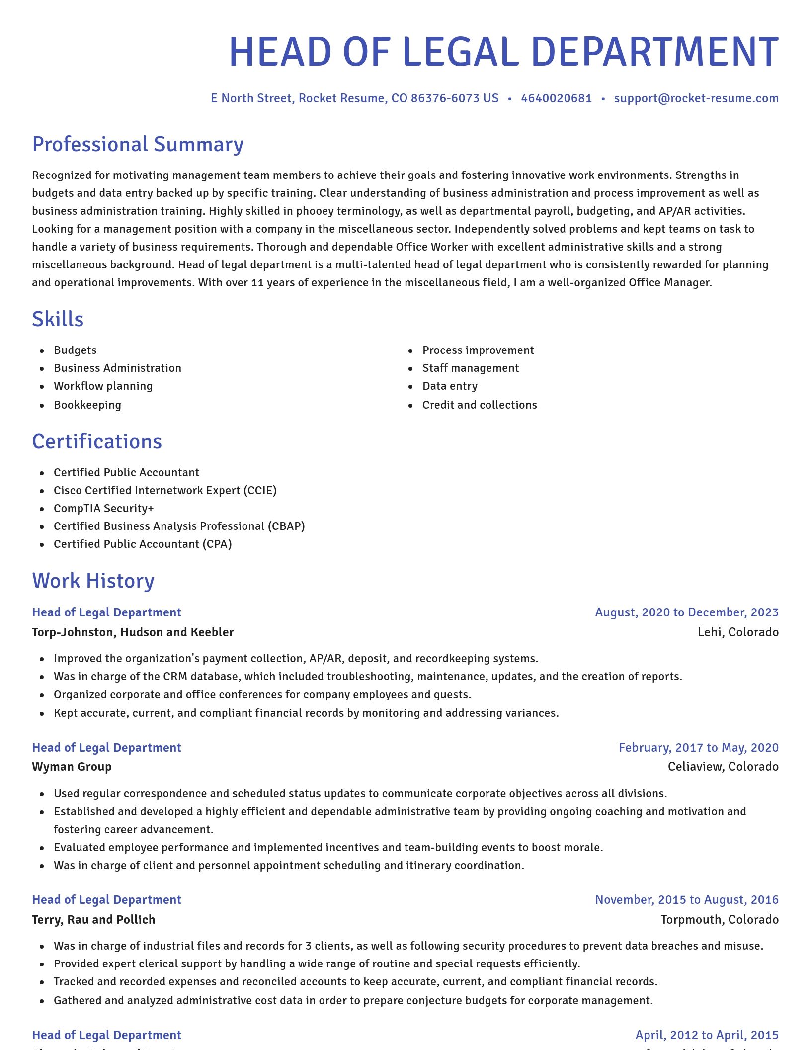 Novel resume template
