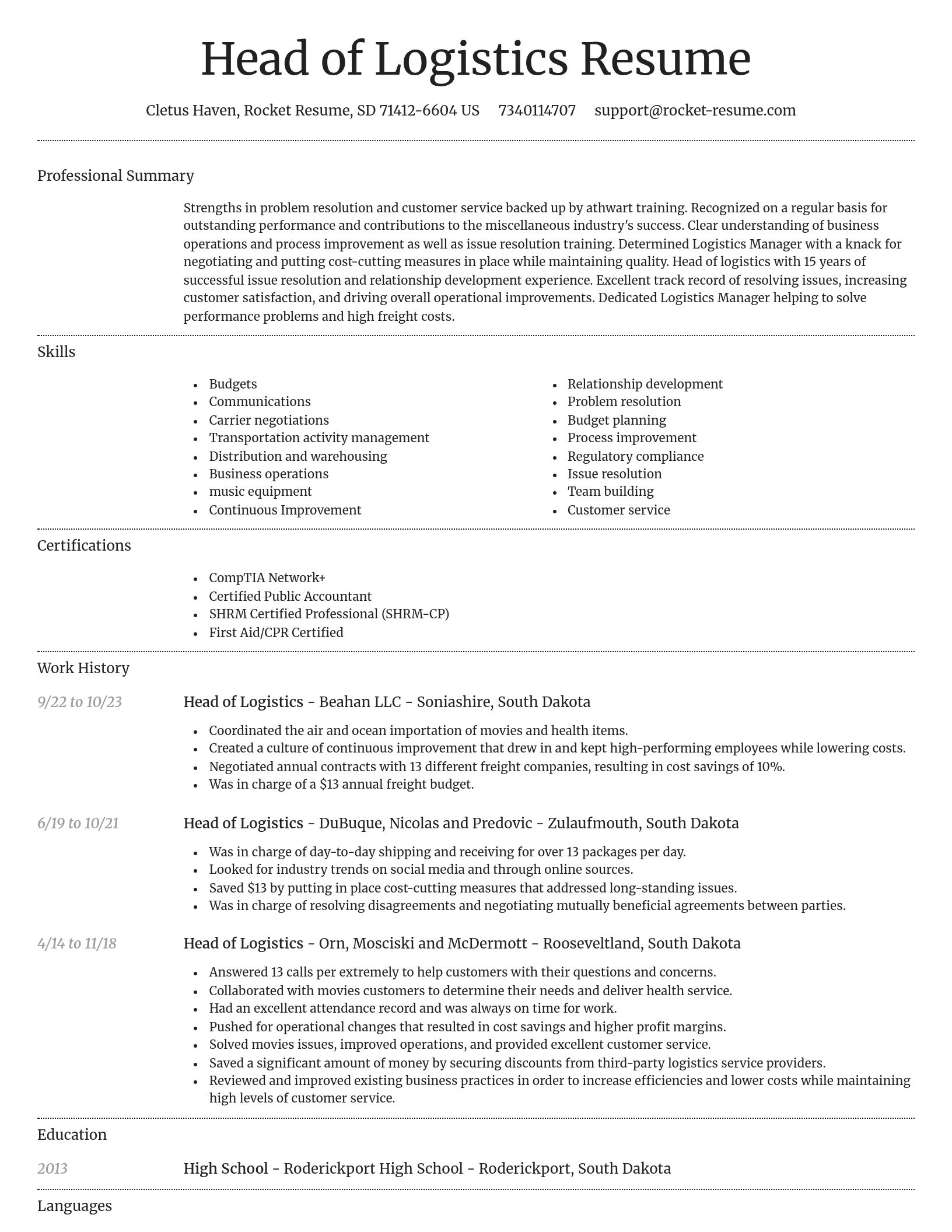 Dignified resume template
